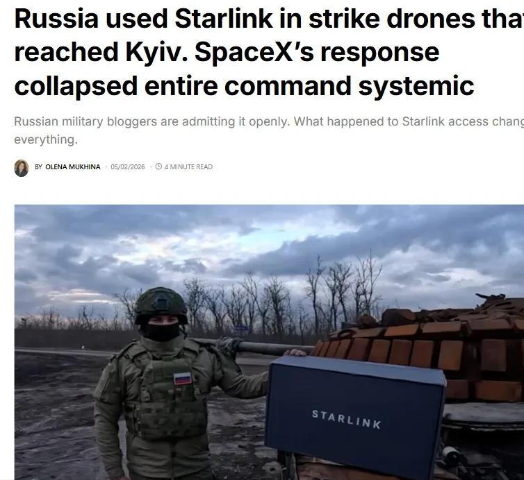 乌克兰国防部长顾问谢尔希·别斯克雷斯特诺夫表示，由于星链关闭，俄军在前线正面临灾