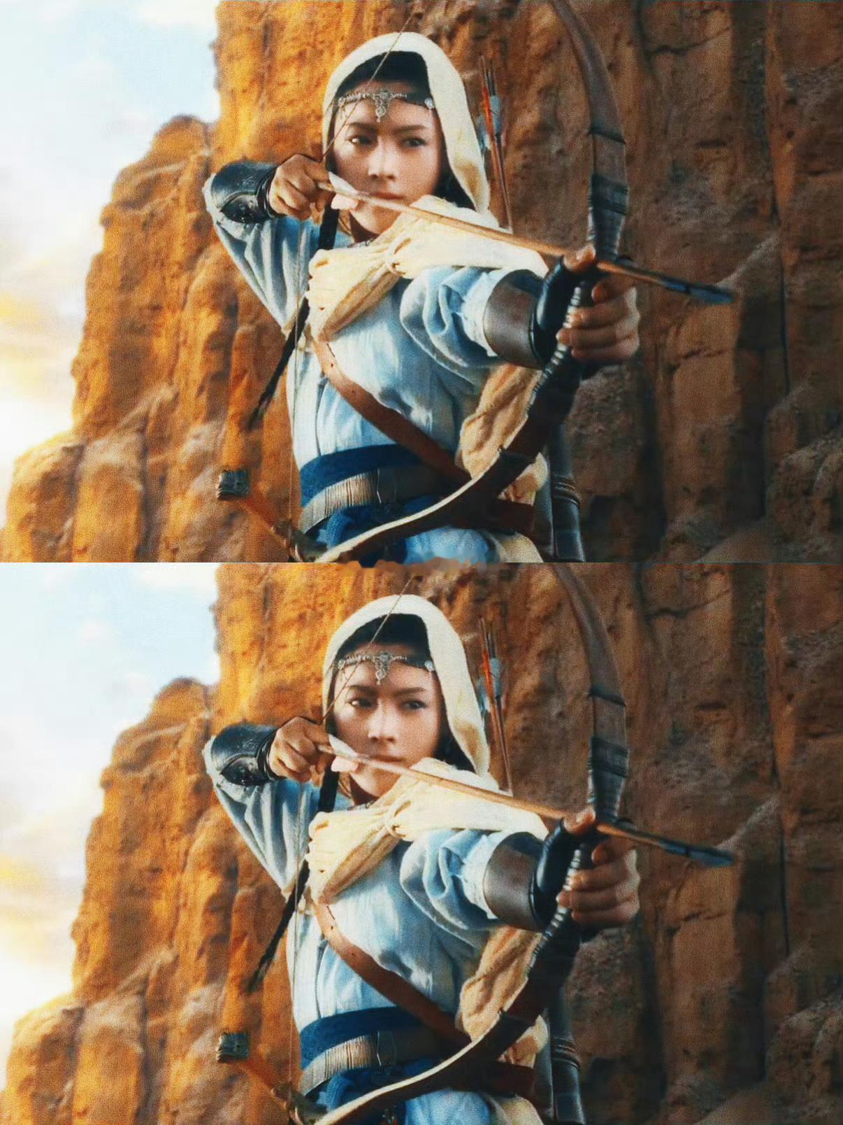 镖人陈丽君海报 陈丽君这身造型质感拉满，发辫骨饰+皮质战甲超有feel，身姿挺拔