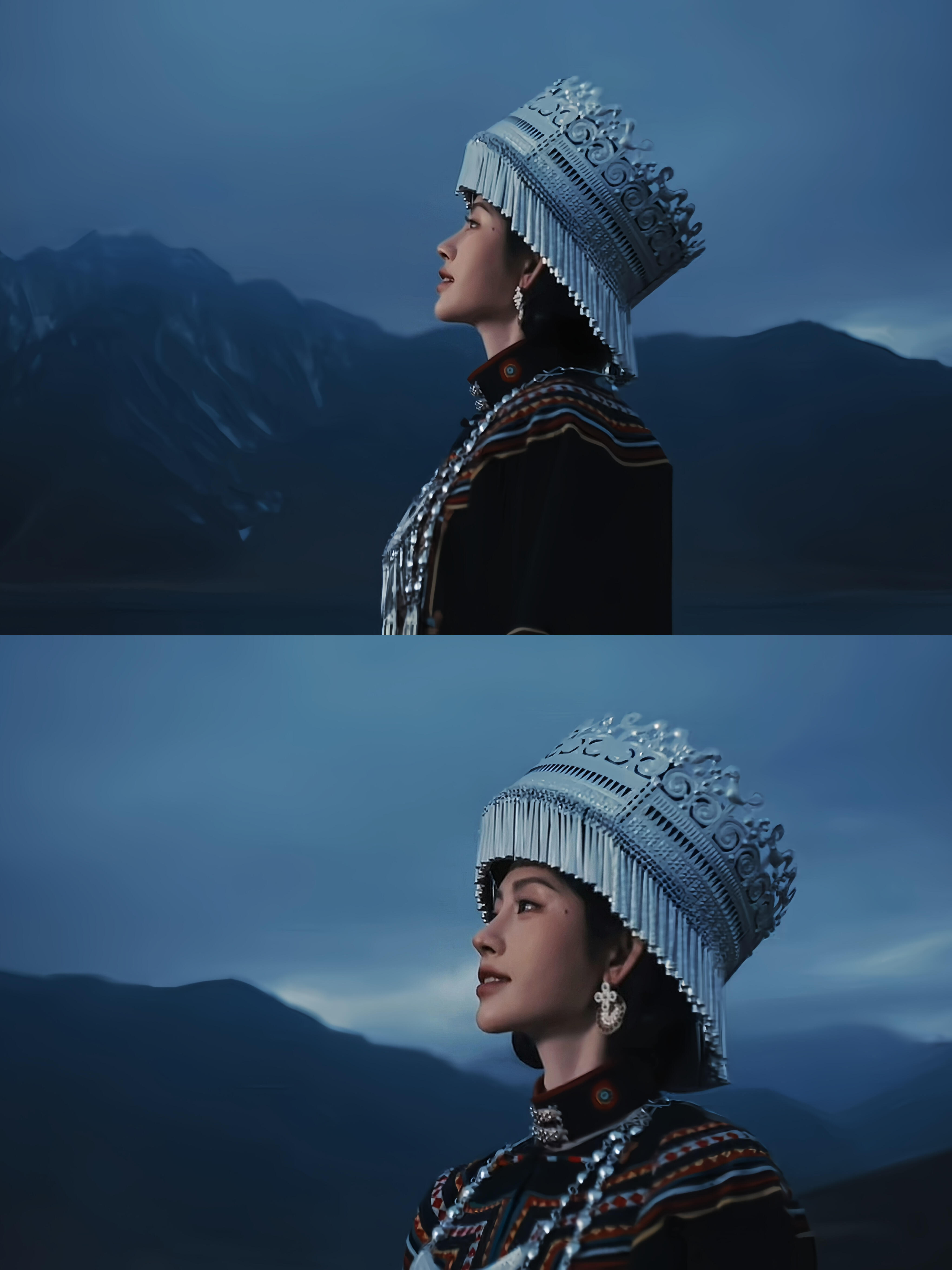 彝山有佳人，清艳不染尘完全是电影大片质感民族的，世界的，达肤研真的很有品味鞠婧祎