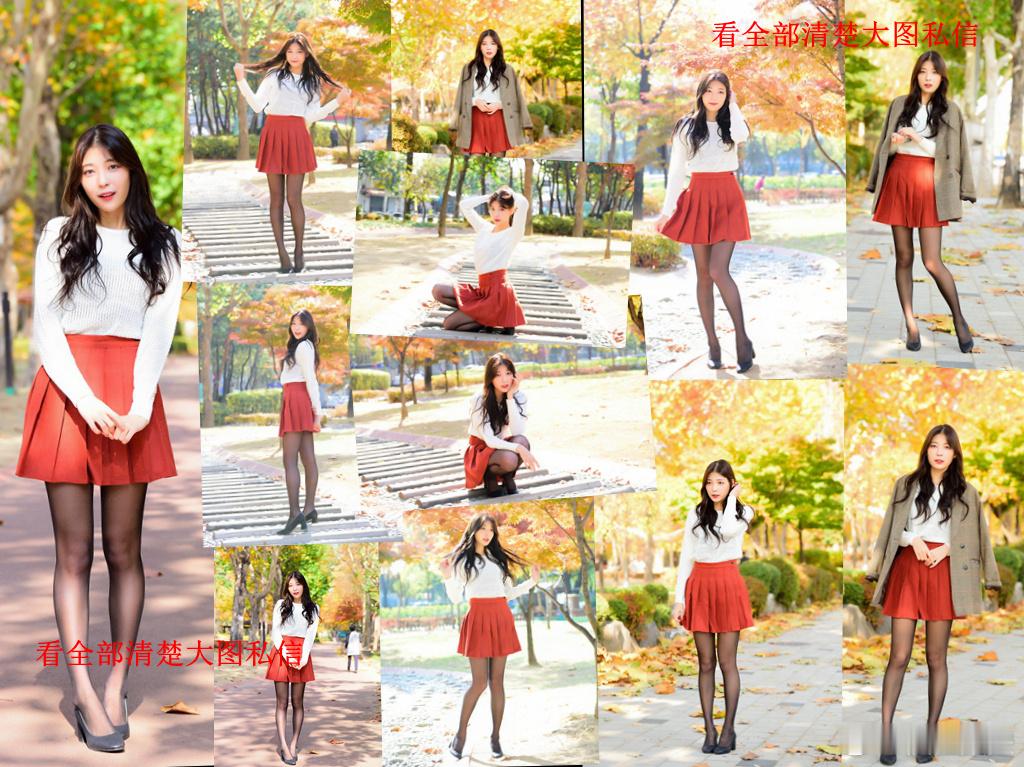 独家图库：公园里的西服短裙黑丝小姐姐... ​​​