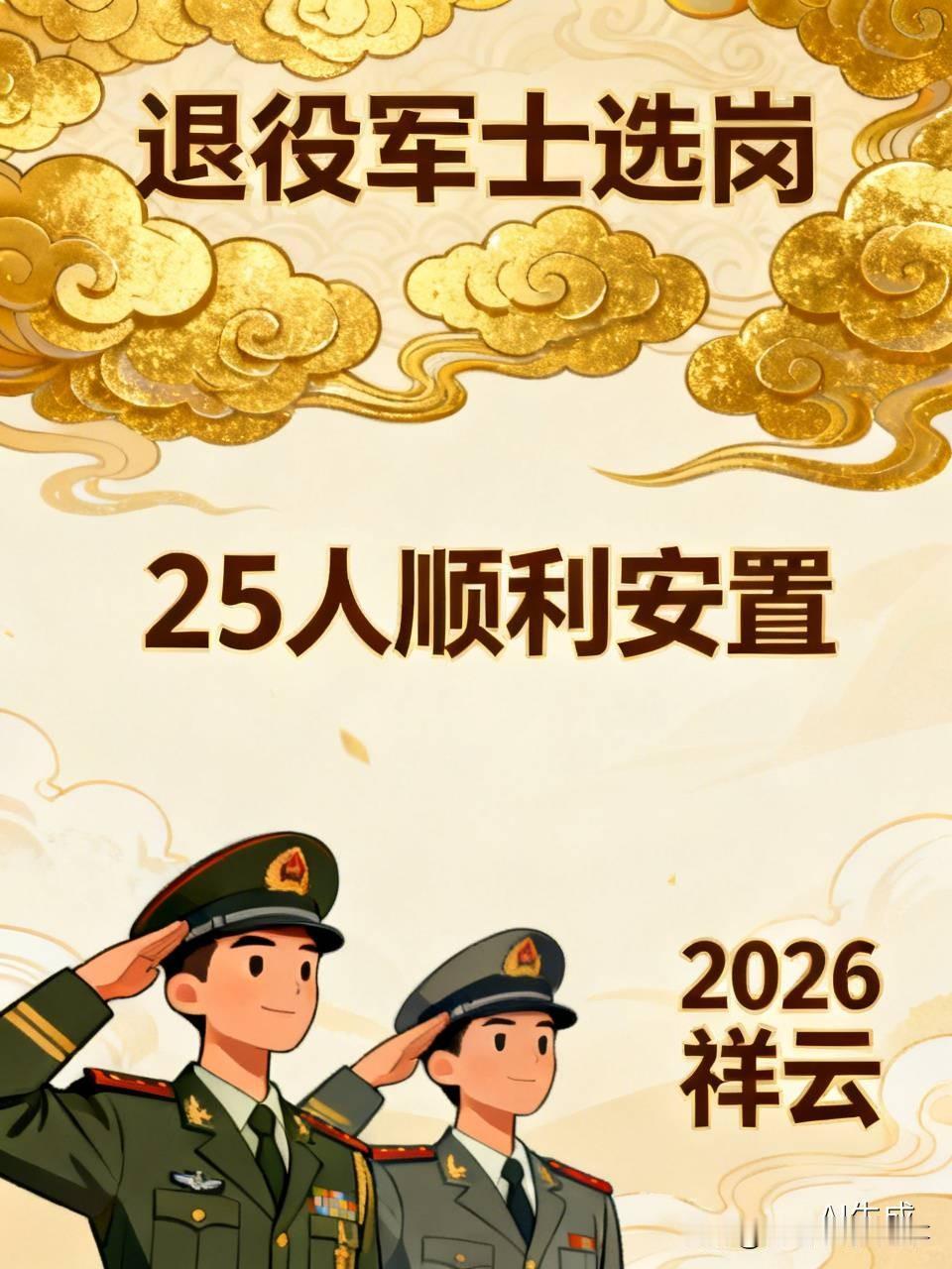祥云县这波操作相当出色！25名退役军士安置选岗❗️
2026年，政府安排工作的退