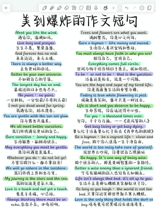 写进作文！瞬间高大上！美到爆炸的英文短句！