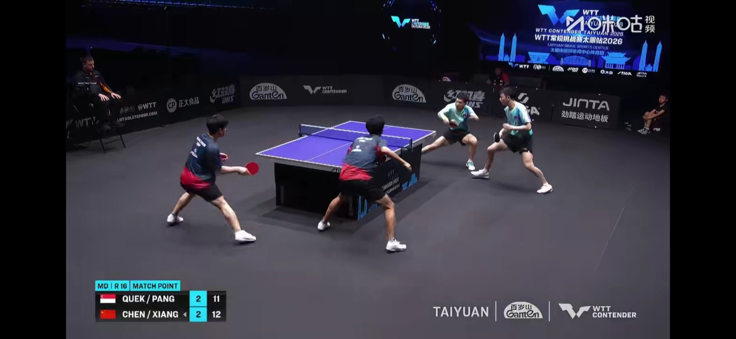 陈垣宇向鹏3比2冯耀恩郭勇真不容易！第五局10-6被追到10-11，看得我手心冒