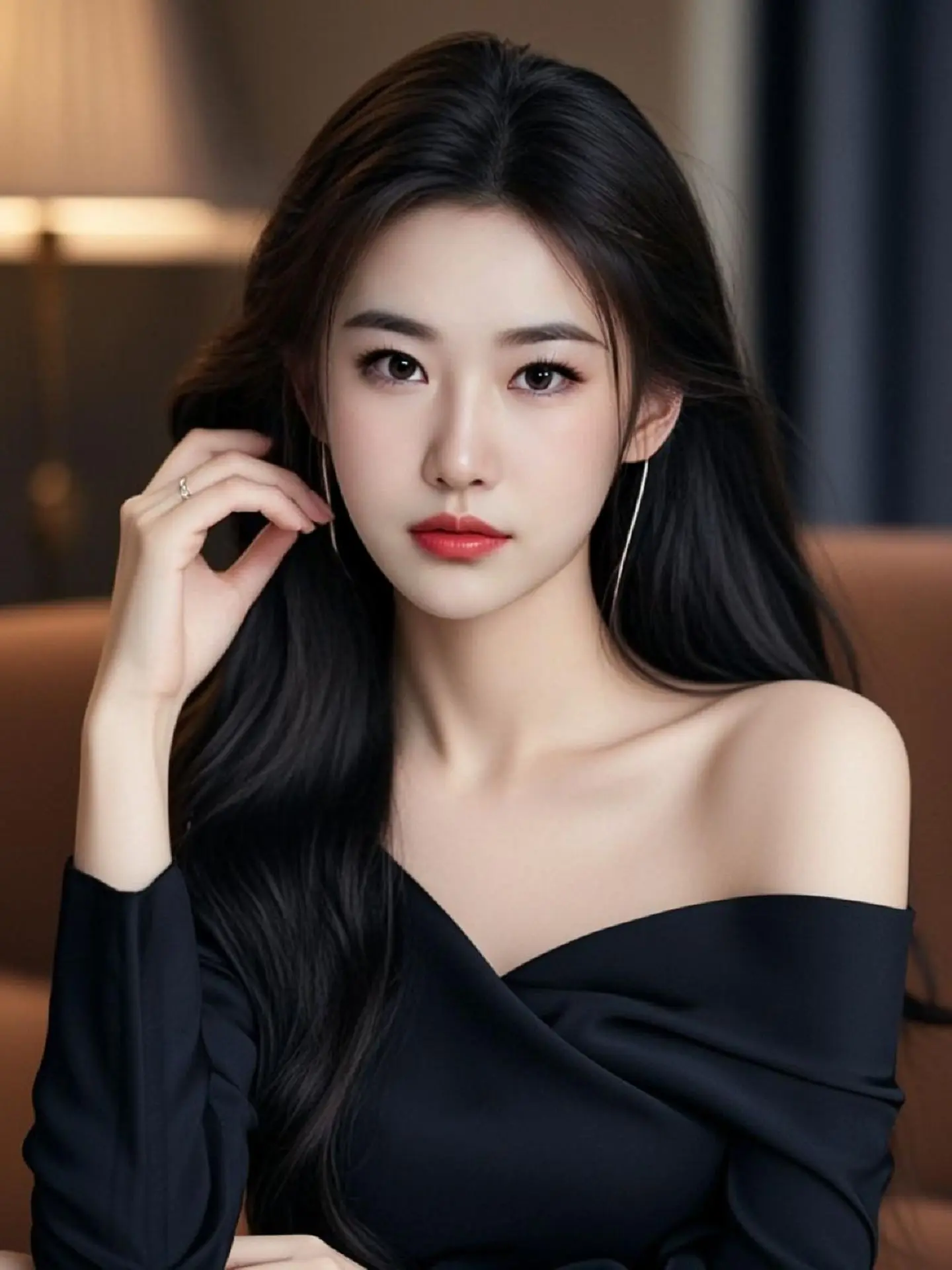 AI黑裙氛围感写真 ai创作