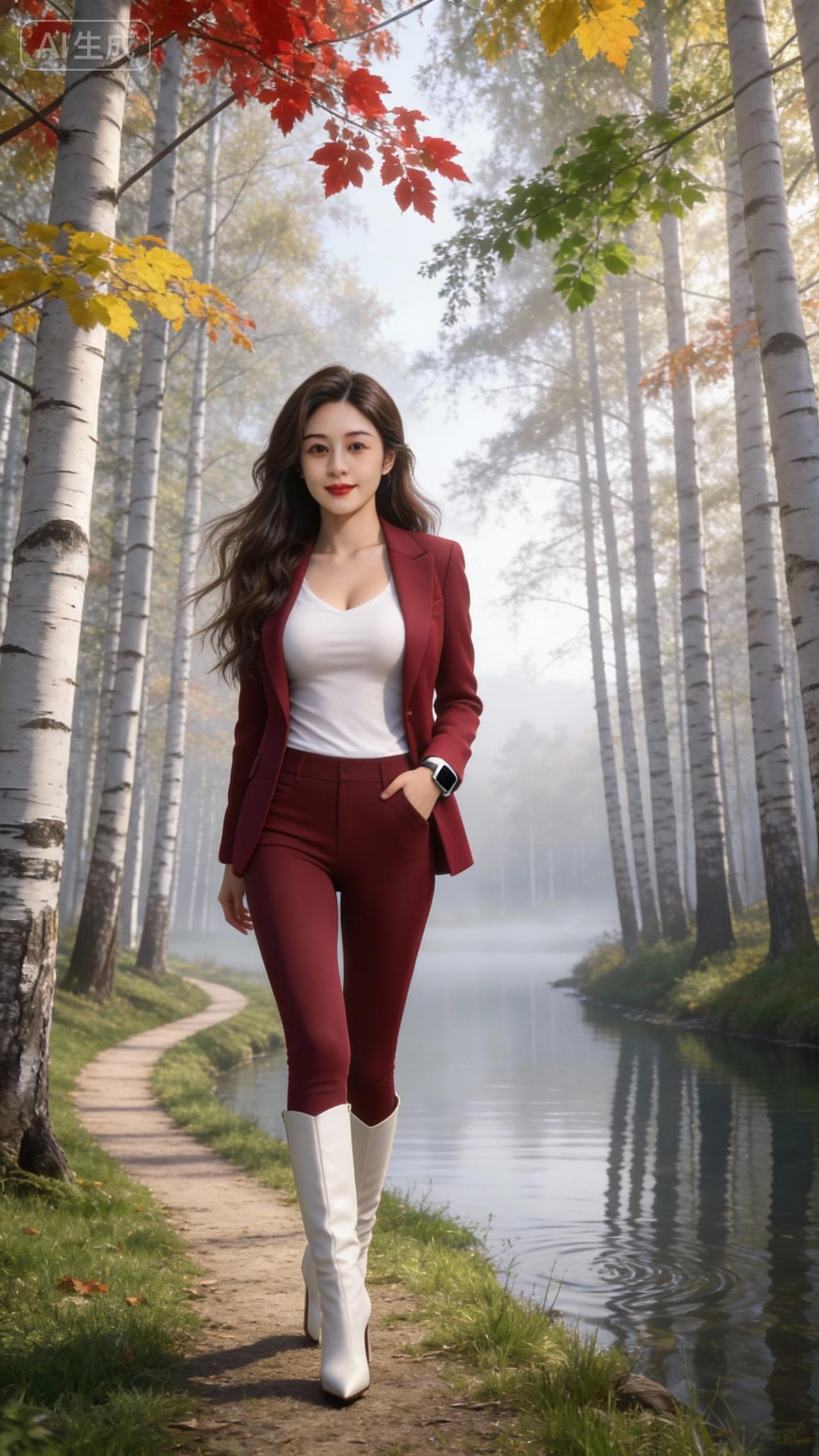 时装穿搭 山水美景