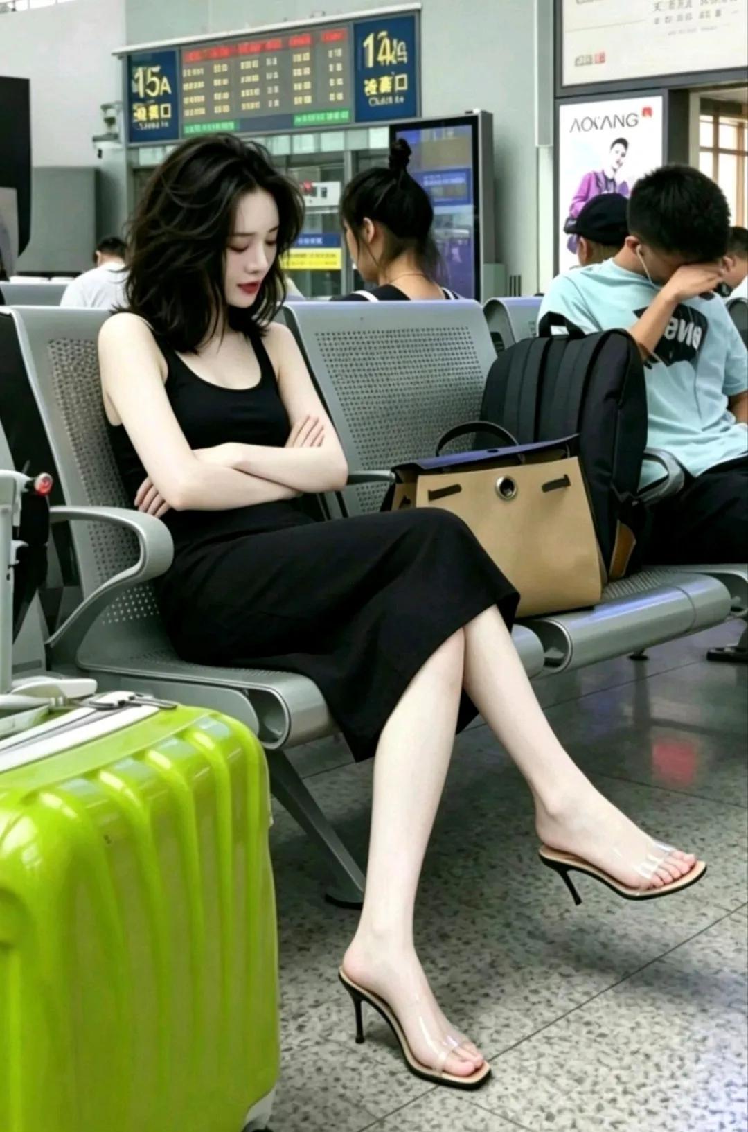 在这里能碰到这么漂亮的美女，好美啊。
美女