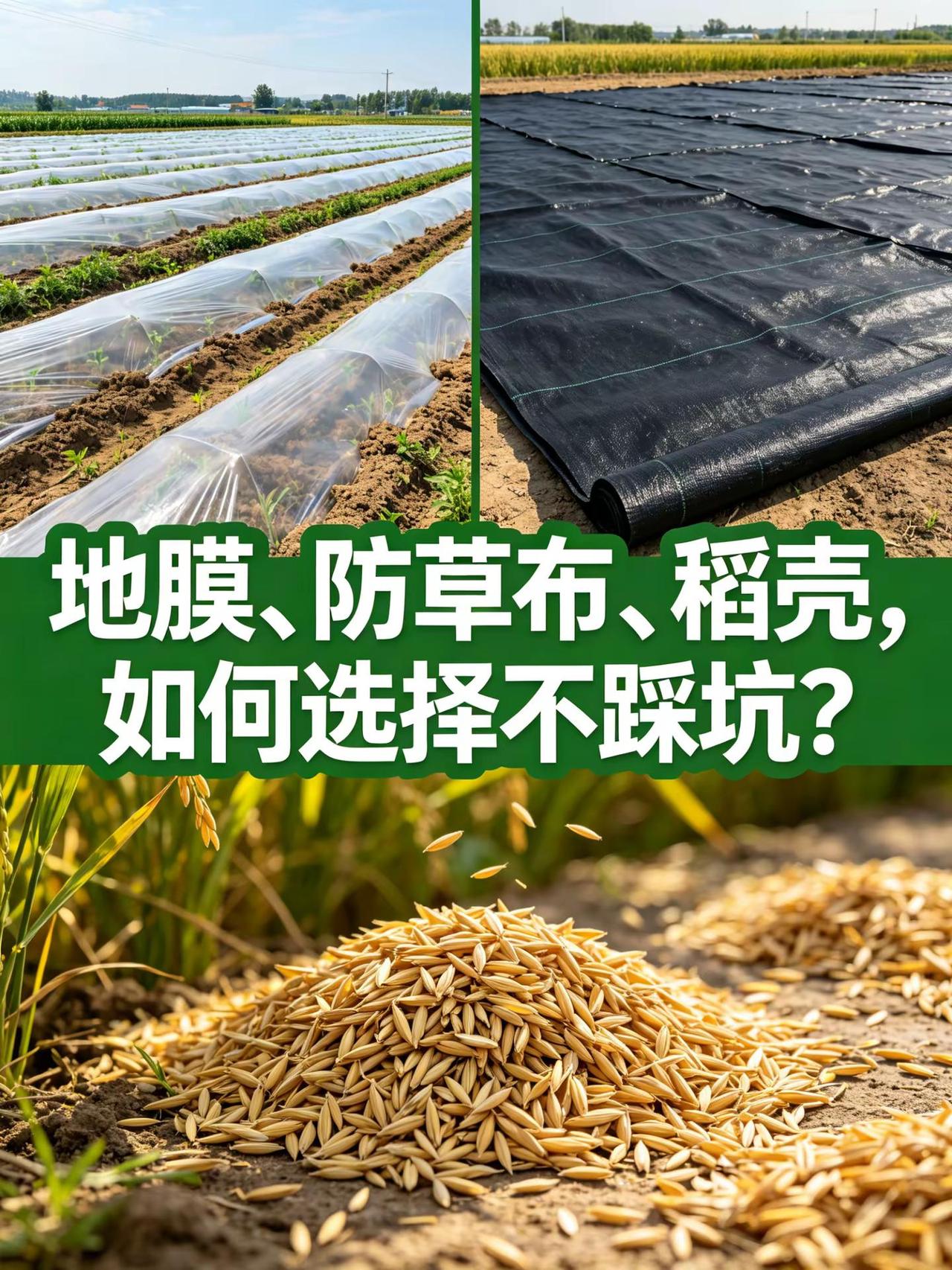 地膜、防草布、稻壳，特性天差地别！。地膜 防草布