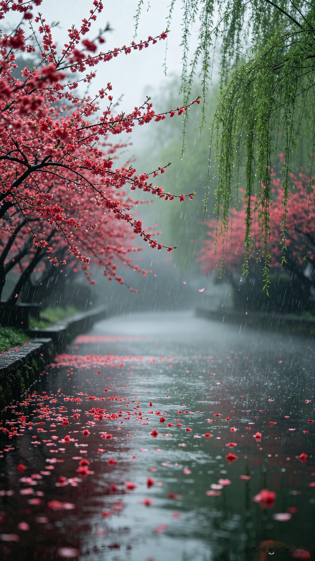 春暖花开，烟雨倾城，一树桃花醉了人间春色。过往诸多联友纷纷落笔对句，文辞各有韵味