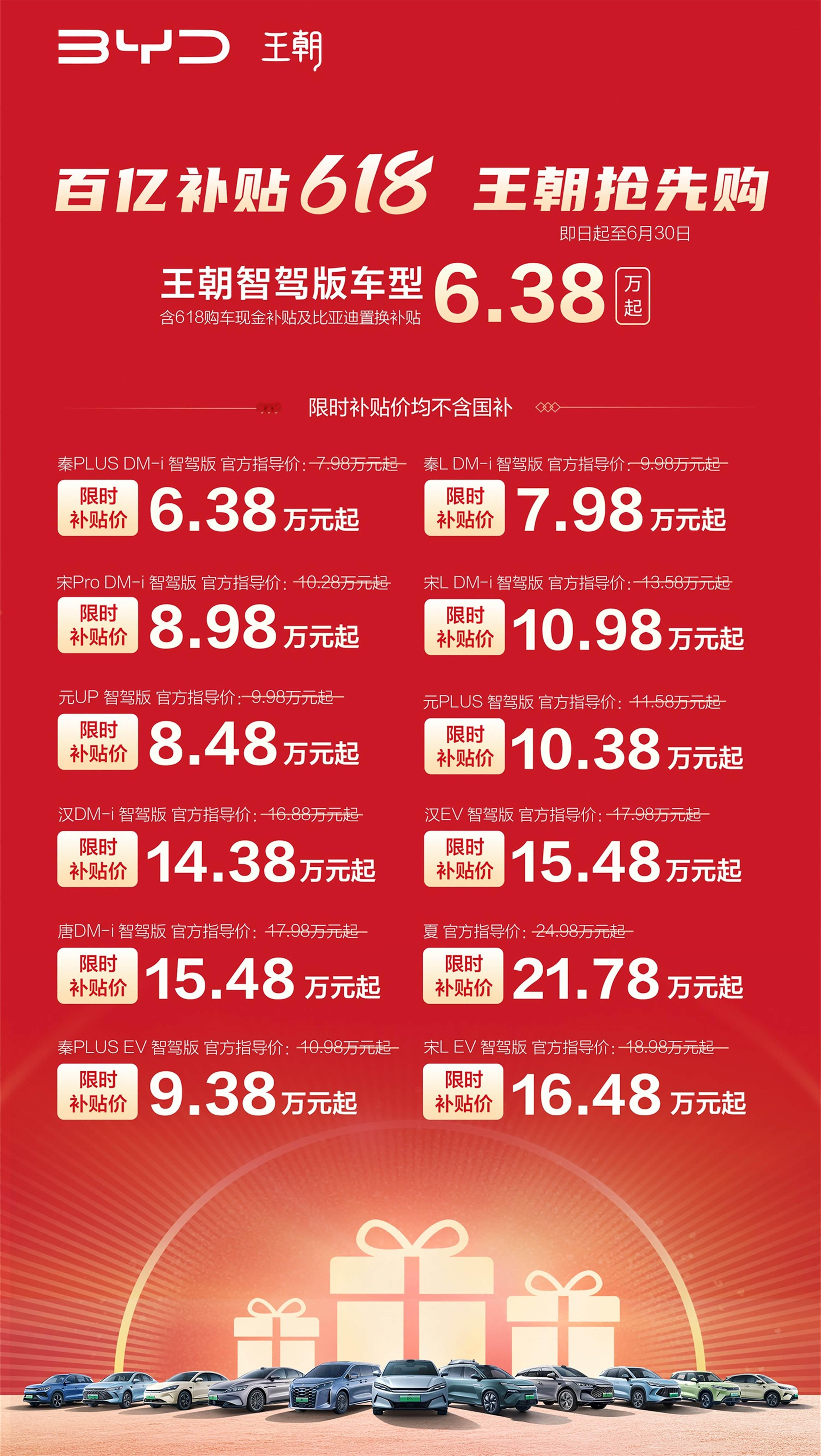 比亚迪22款车型大降价！最低5.58万 ​​​