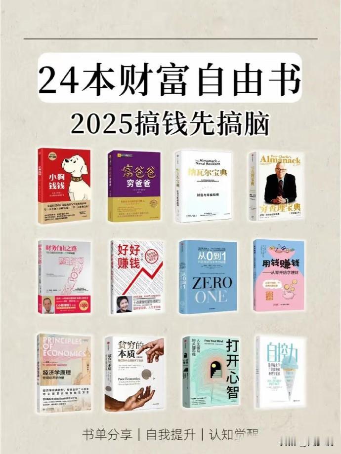 人民日报极力推荐的24本财富自由书，全都在这里了，不但做好了分类，含有财商启蒙、