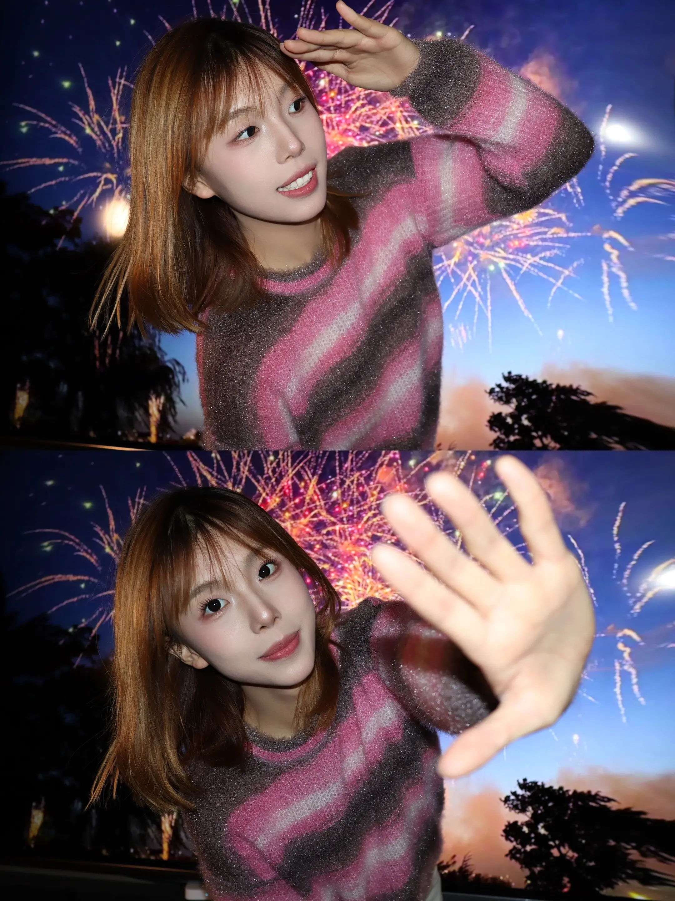 和烟花同频的夜晚🎆。在家也能和烟花美美出片