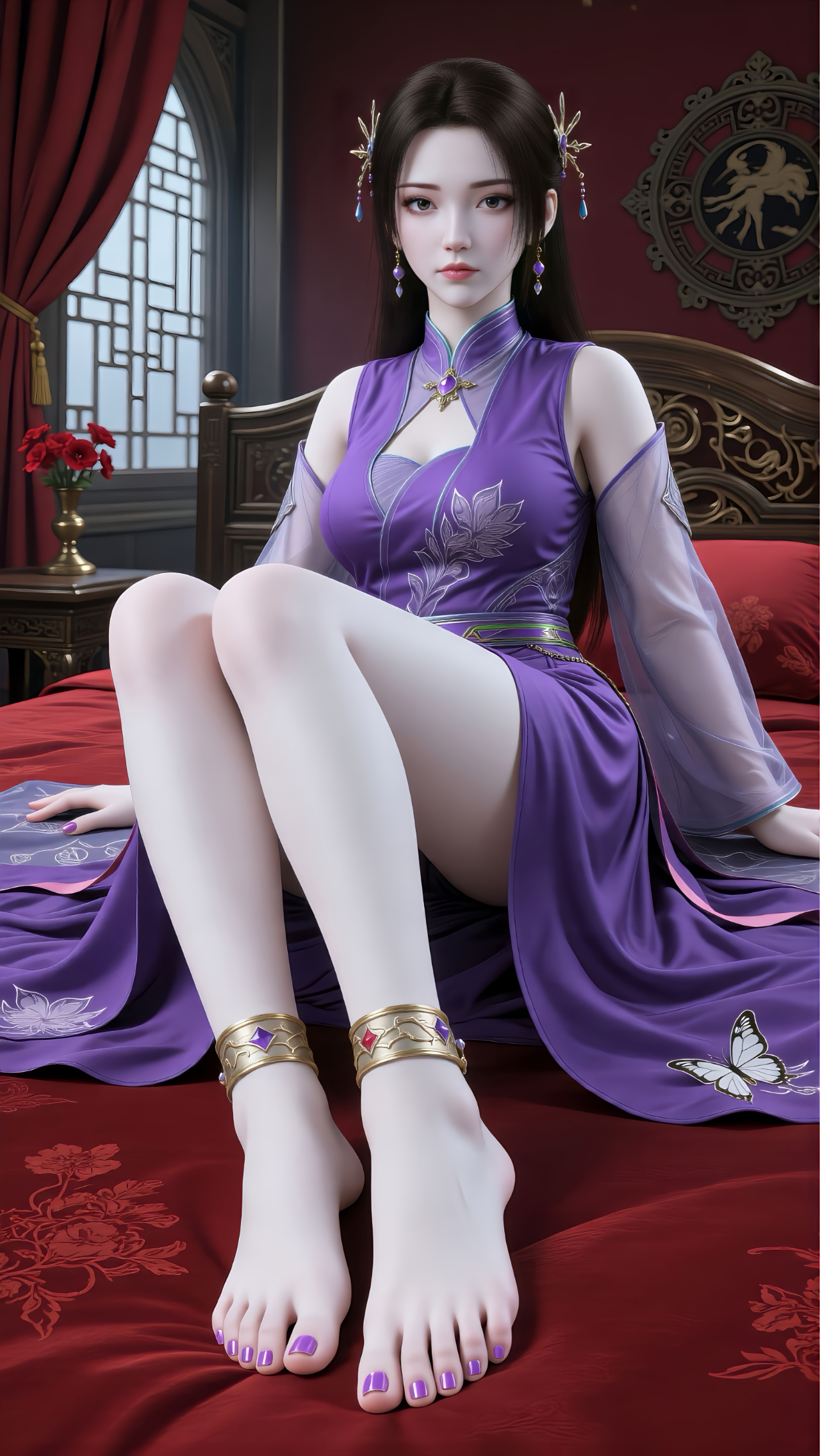 斗破苍穹  纳兰嫣然【精致美图】紫色系长裙，美丽身材尽显！ ​​​