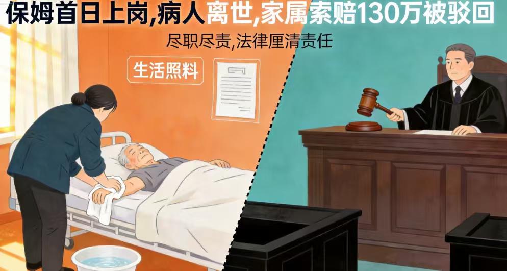 保姆上门第一天，病人突然死亡！家属索赔130万，法院这样判了
> 一场本应温馨的