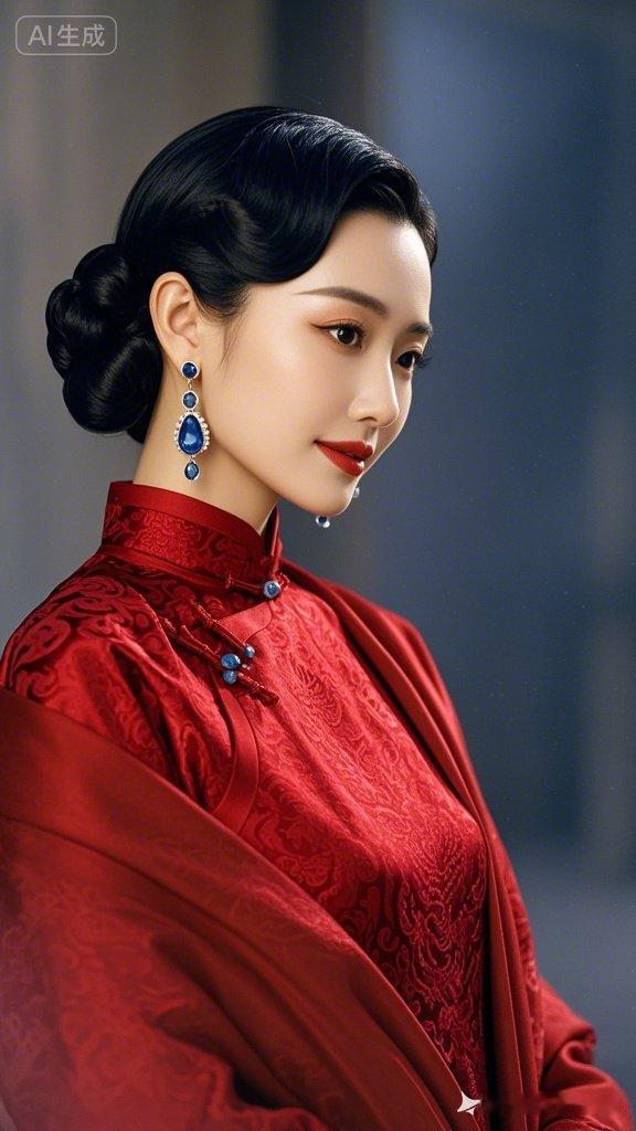 复古红衣美人，优雅气质尽显！
