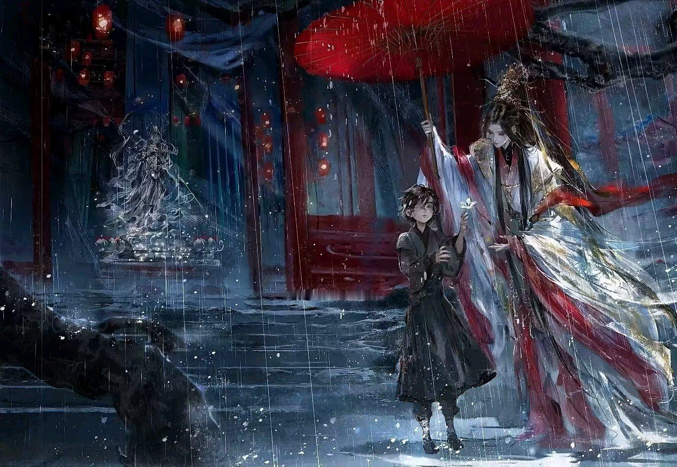 天官赐福 ＂惊鸿一瞥 百世沦陷＂（因为谢怜的出现 花城所处的黑暗才有了惊鸿一瞥的