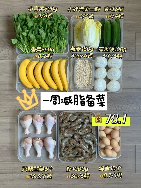 穷鬼减肥备菜 | 78r搞定一周减脂餐🥗省钱版