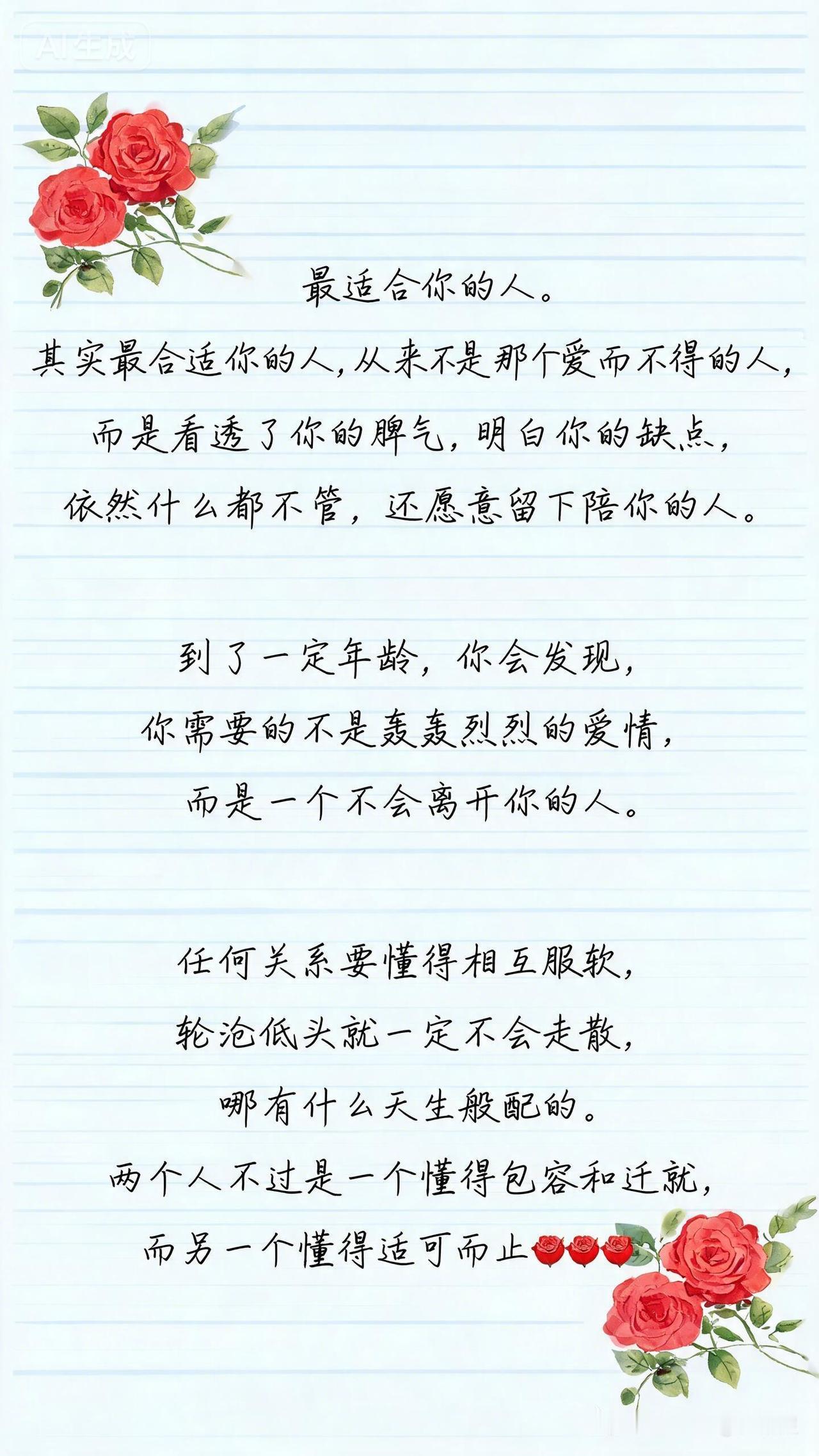 找到懂你的人，胜过千次恋爱。
爱的真正的意义