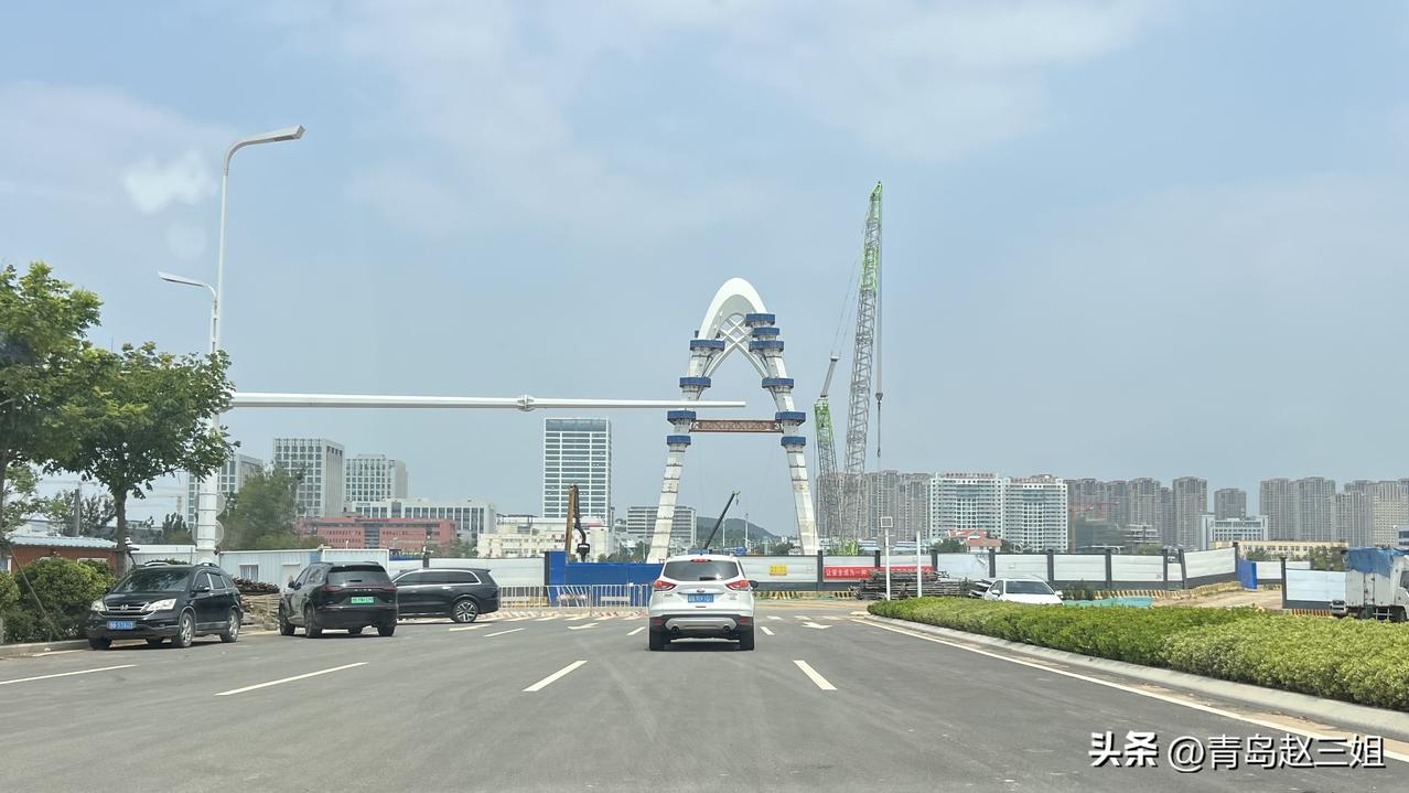 青岛张村河畔工程日新月异，新建的五座桥梁，科苑经五路，瑶海路，枣山东路，科苑经七