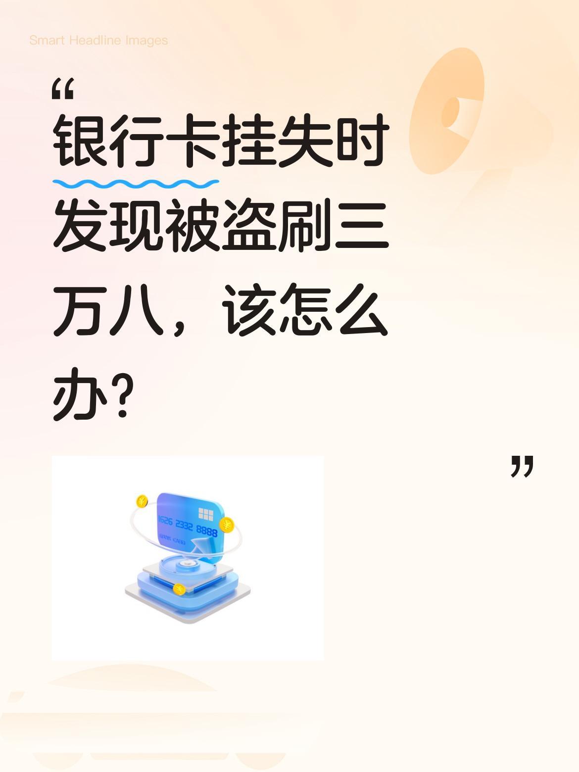 银行卡挂失时发现被盗刷三万八，该怎么办？
前几天去银行挂失丢失的银行卡，工作人员