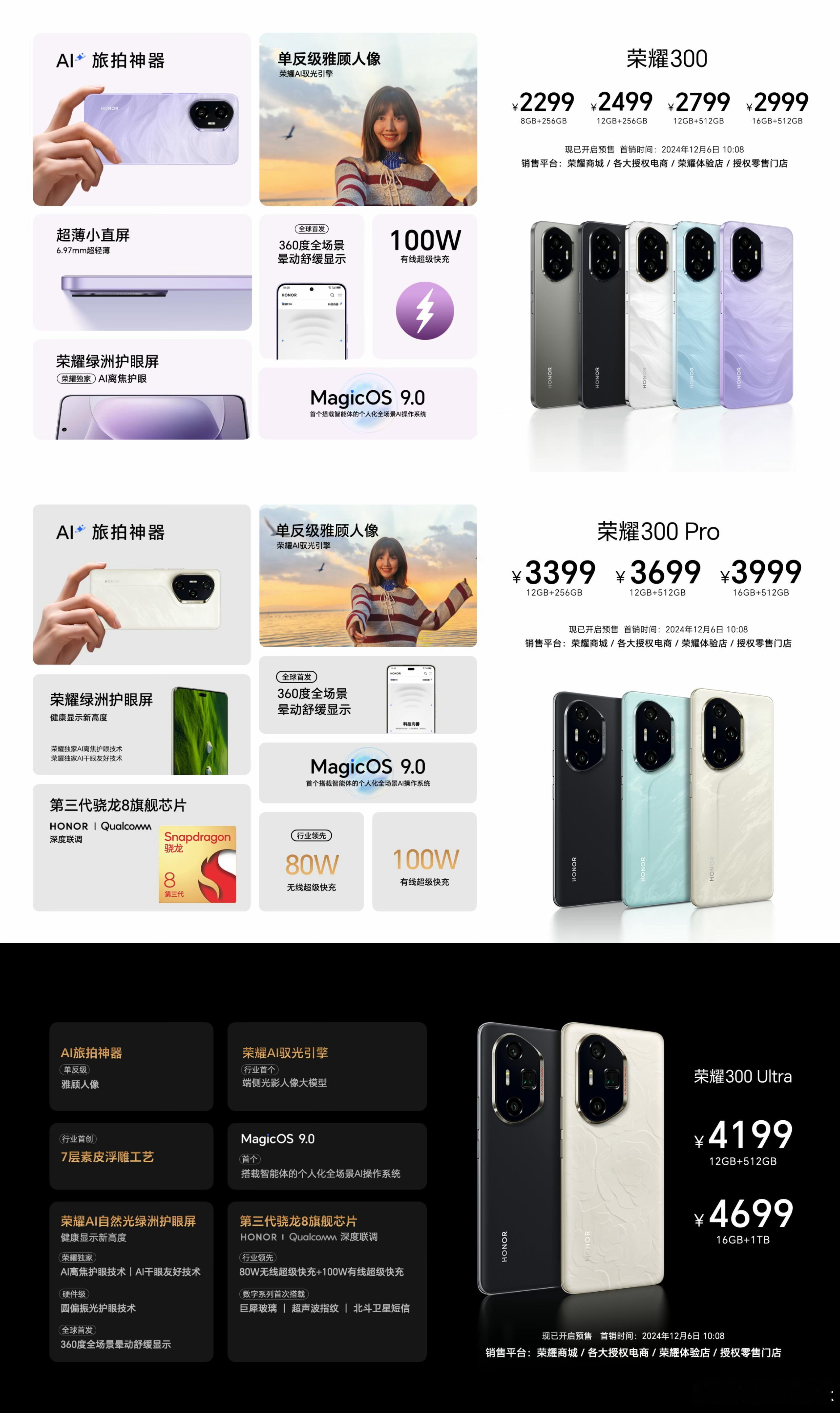 荣耀300定位两千档，荣耀300 Pro定位三千档，荣耀300 Ultra定位四