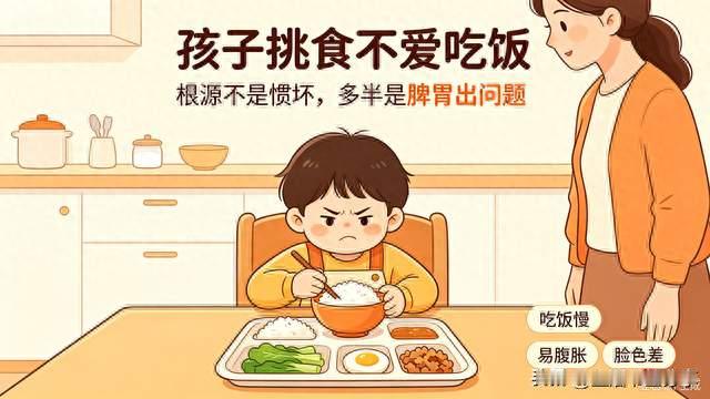 孩子挑食不爱吃饭，根源不是惯坏，多半是脾胃出问题