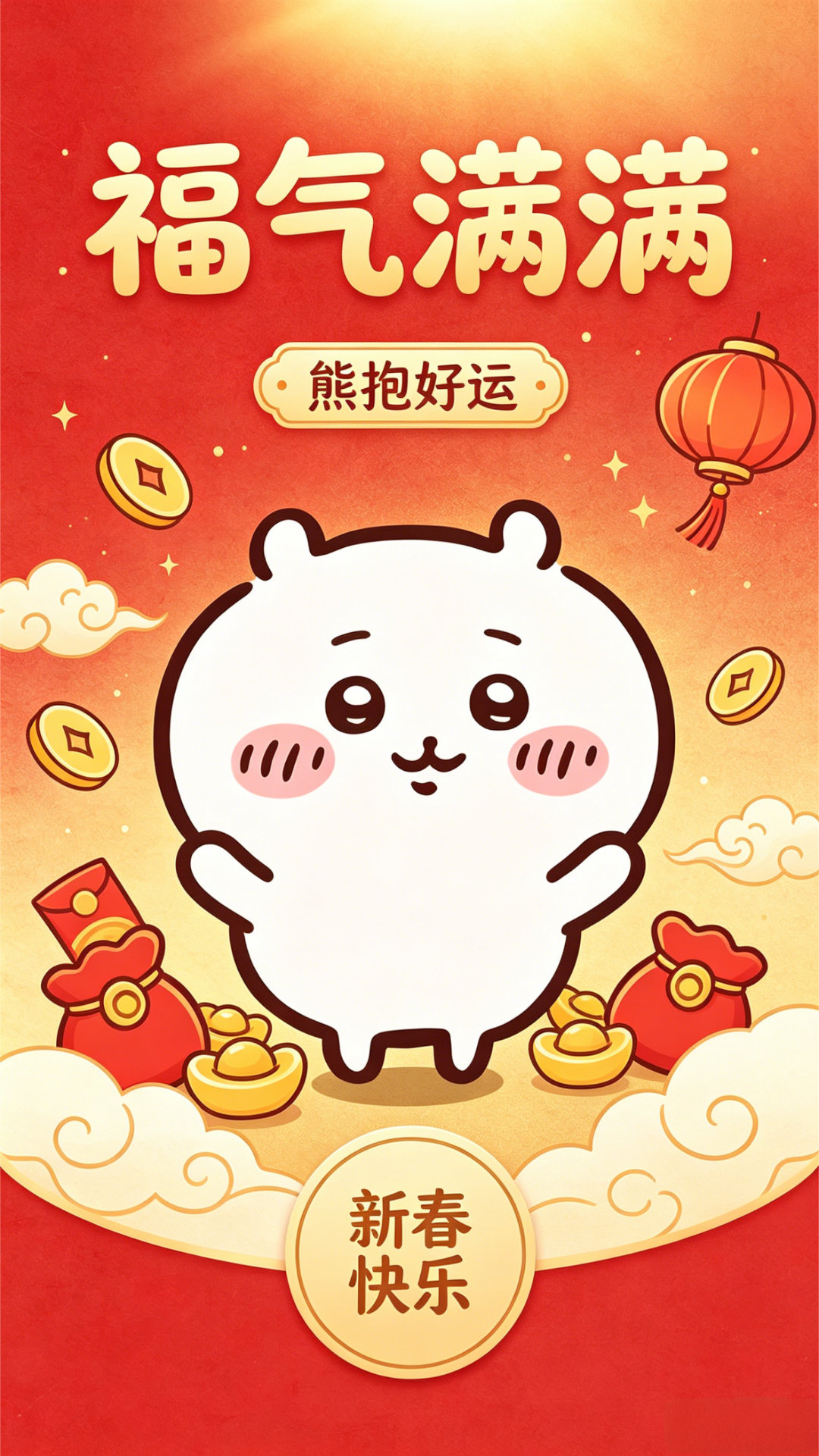 chiikawa 吉伊卡哇小可爱红包封面来啦！[豆包ai生成]吉伊卡哇灵感共创夏