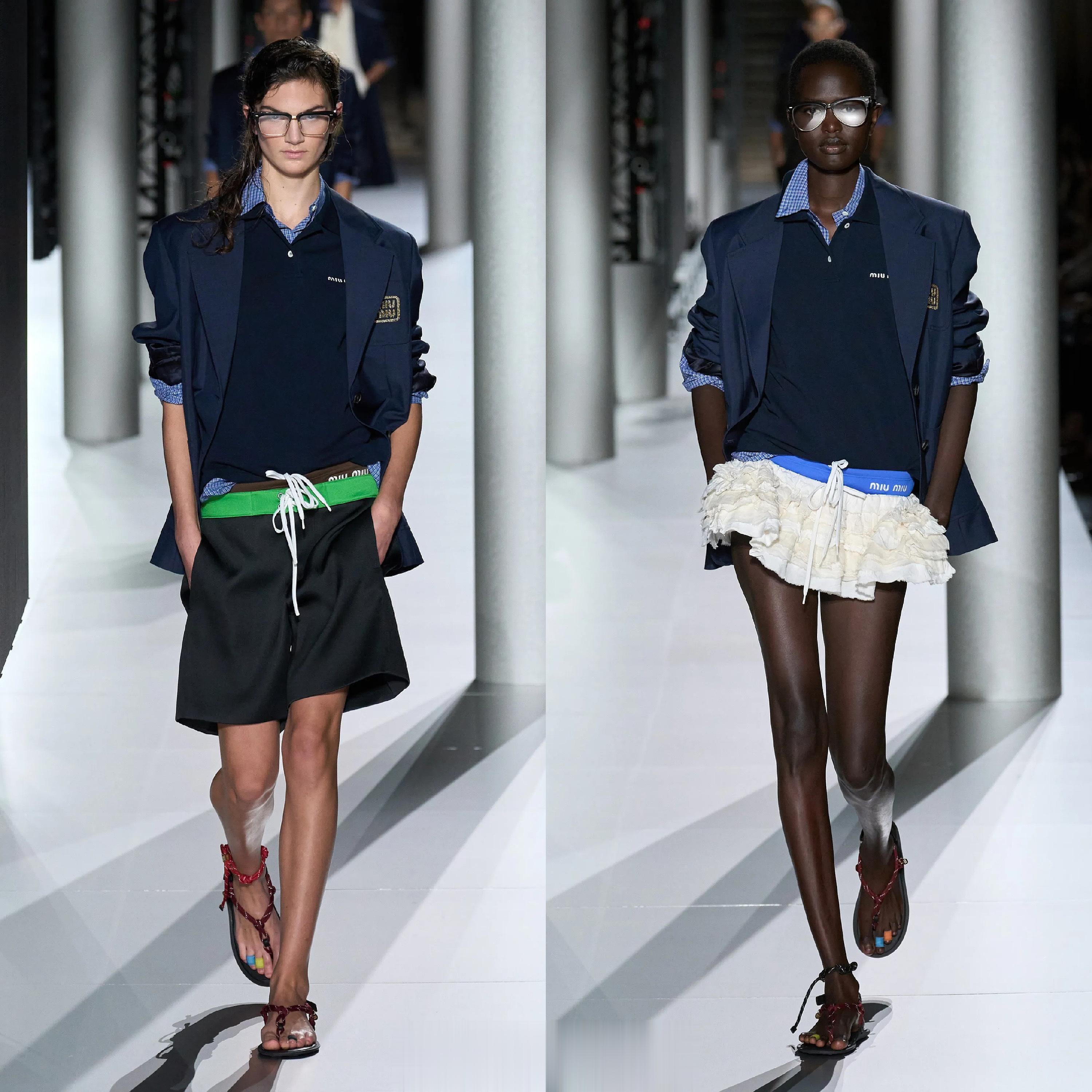 知识分子风 • Miu Miu S/S 2024本季依然延续品牌慵懒和性感热潮，