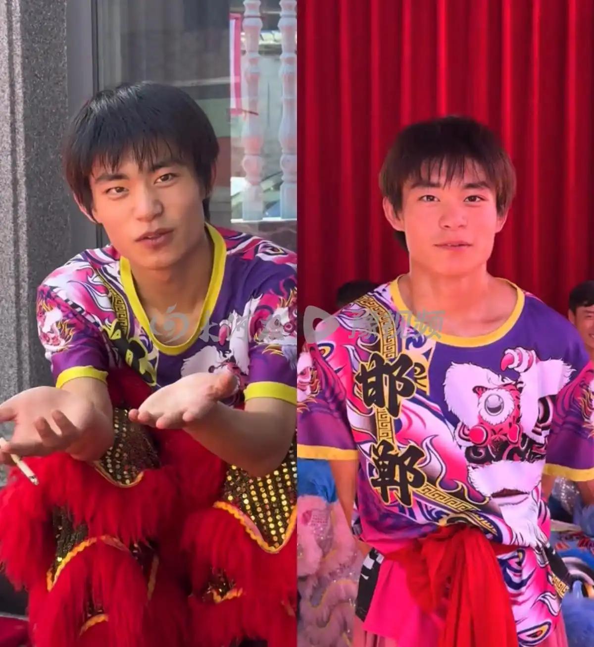 舞狮少年因为神似易烊千玺火了一把。

小伙子叫王迎奥，邯郸成安本地人，2007年