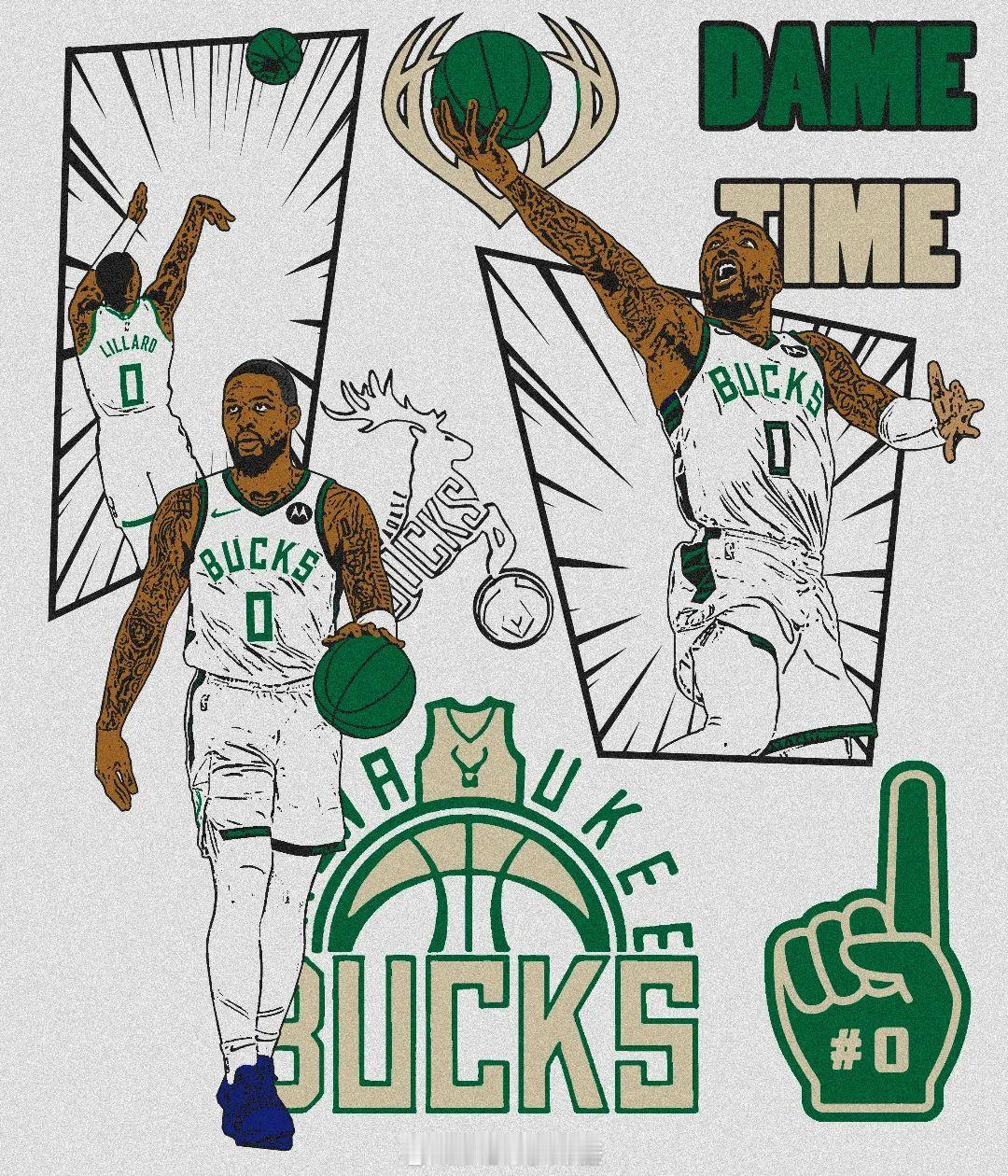 【利拉德生涯三分追平米勒NBA历史第四 库里第一&哈登第三】NBA常规赛，雄鹿9