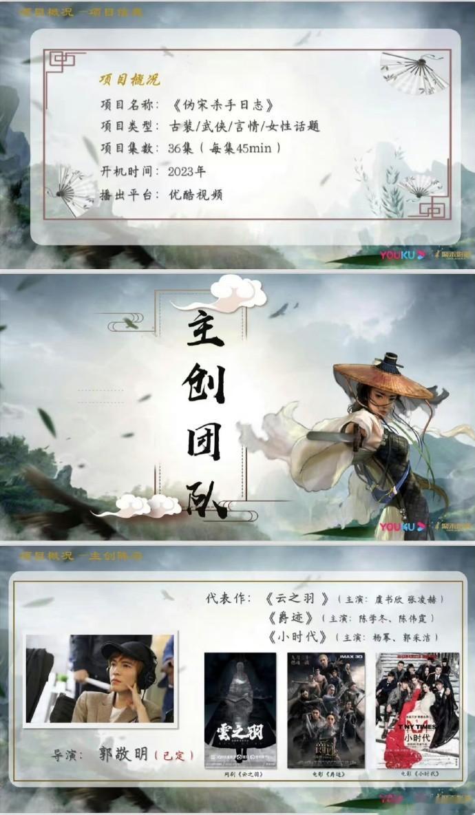 🍉优酷古装剧《伪宋杀手日志》 改编自小说《大宋女刺客》 主演：张婧仪、陈牧驰 