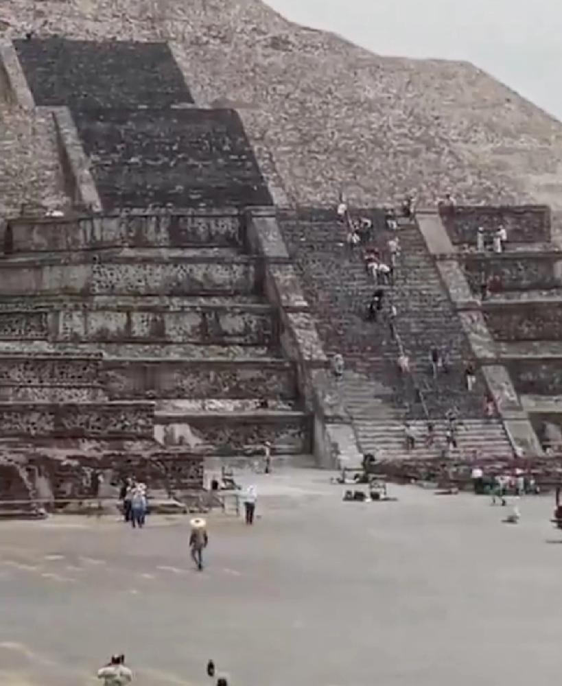 墨西哥著名古迹及旅游胜地特奥蒂瓦坎（Teotihuacan）金字塔，于当地时间周
