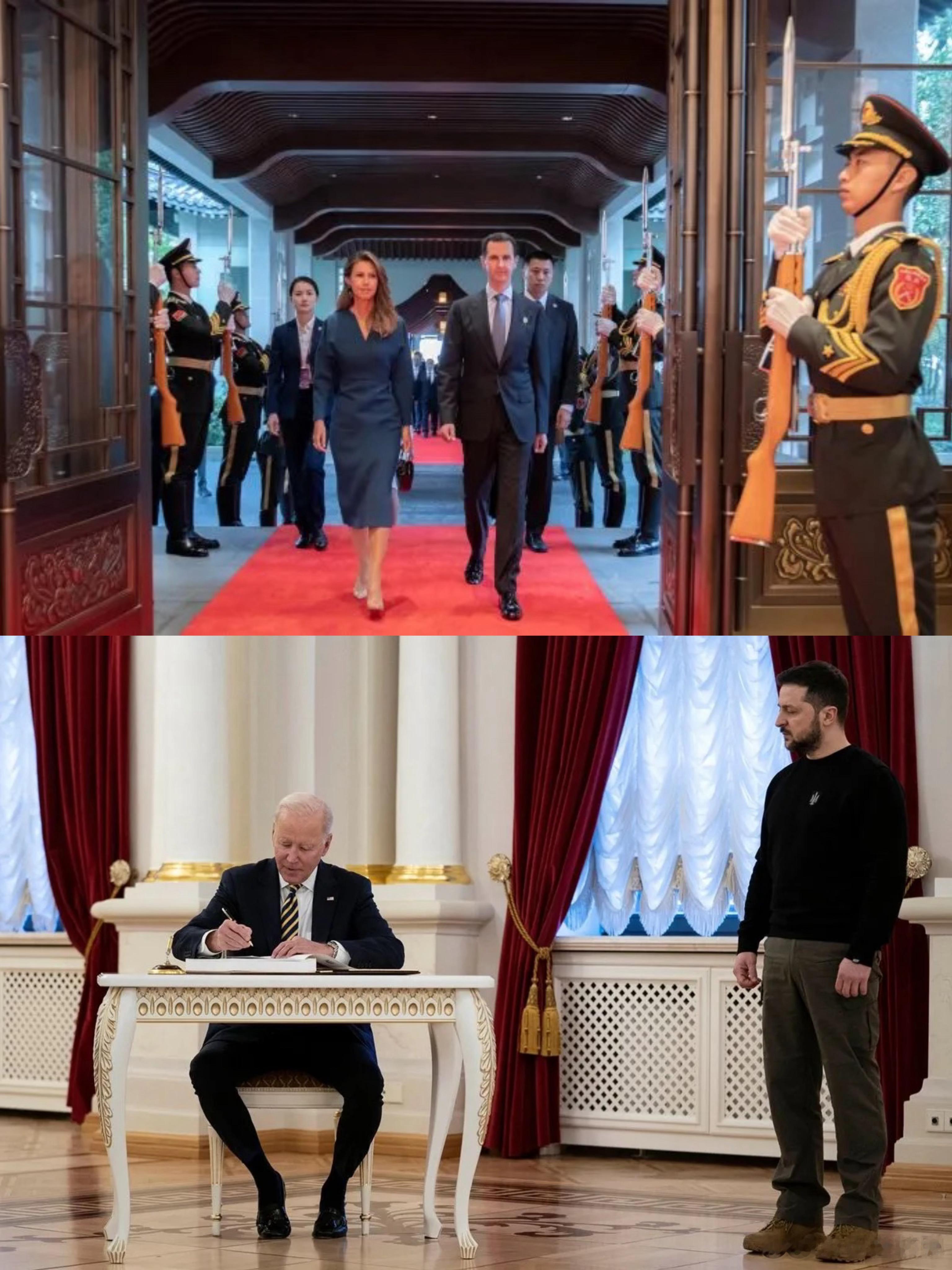 中国对待叙利亚对比美国对待乌克兰一图胜千言，很好的诠释了什么叫尊重、什么叫平等！
