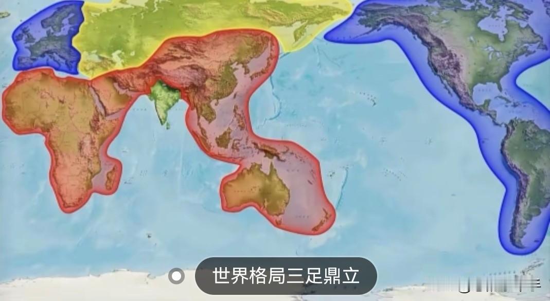 外国网友划分的未来中美俄势力范围，在外网最近很火，猜猜绿色没人要的是哪里？