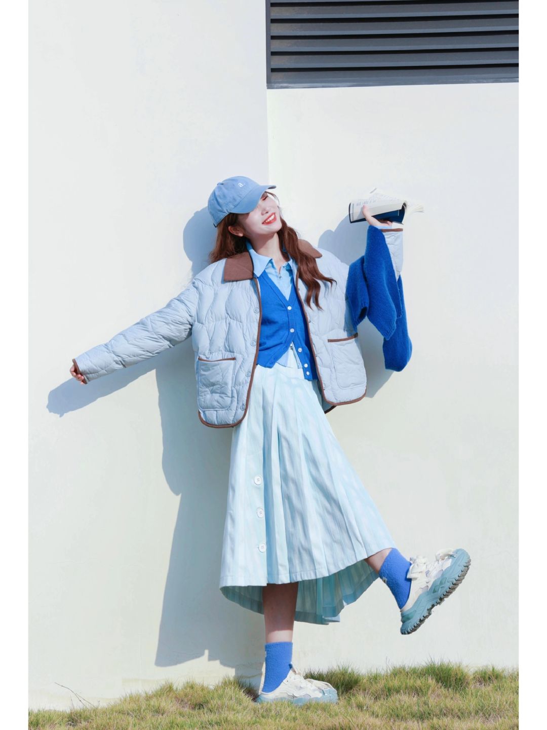 羽绒服搭配 | 海盐蓝真的干净又治愈📘💙