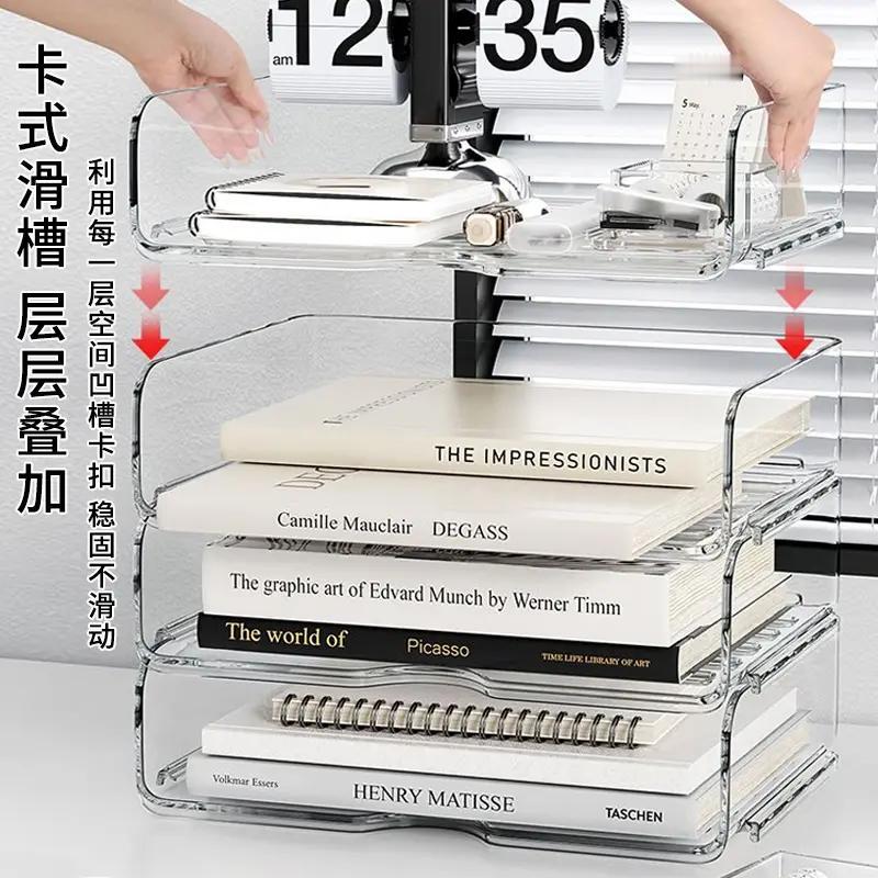 我终于找到适合办公桌的文件收纳架了 我平时办公桌特别乱，文件堆得到处都是，找个东