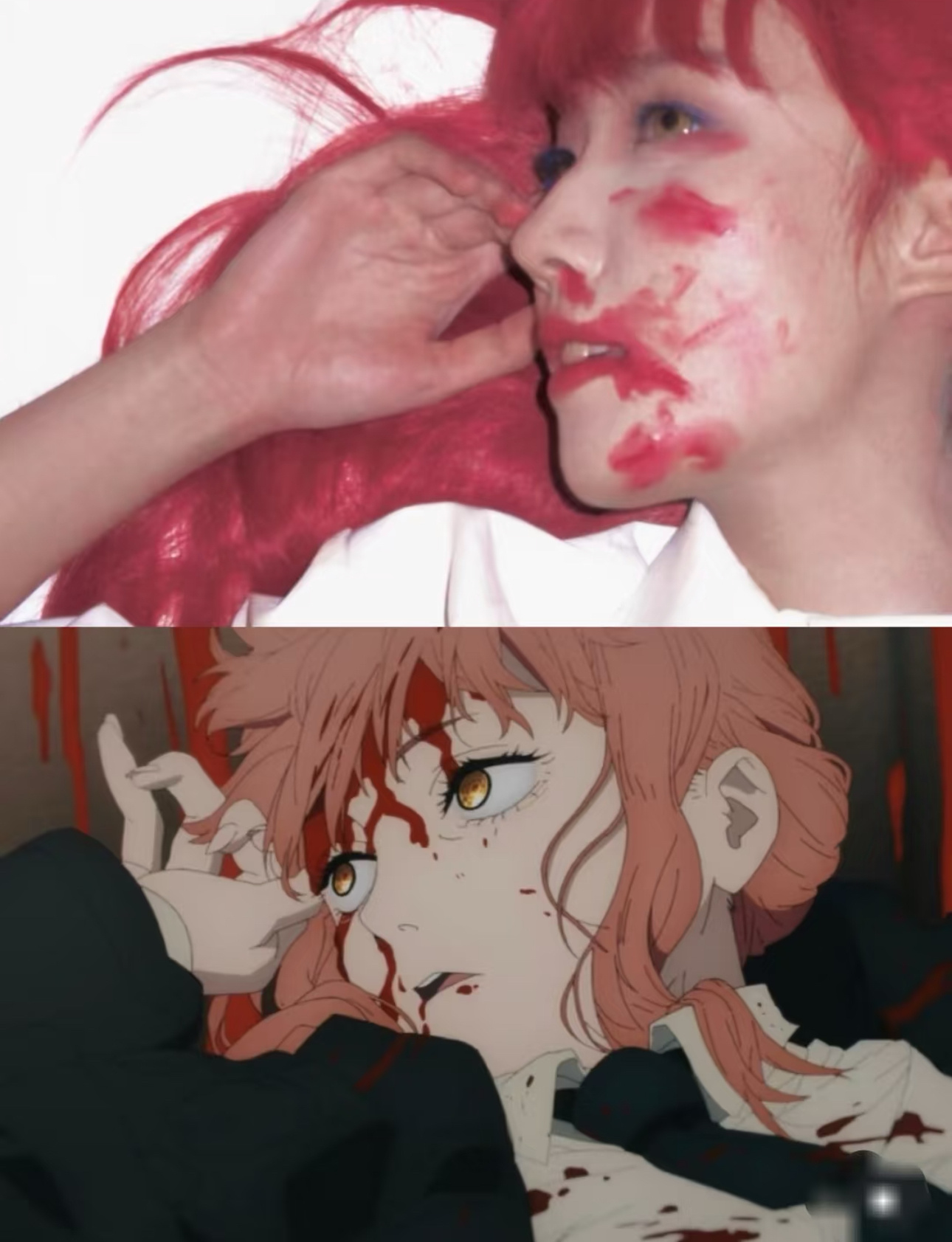 卢昱晓红发黄瞳卢昱晓玛奇玛cos卢昱晓玛奇玛cos，太还原了 ​​​