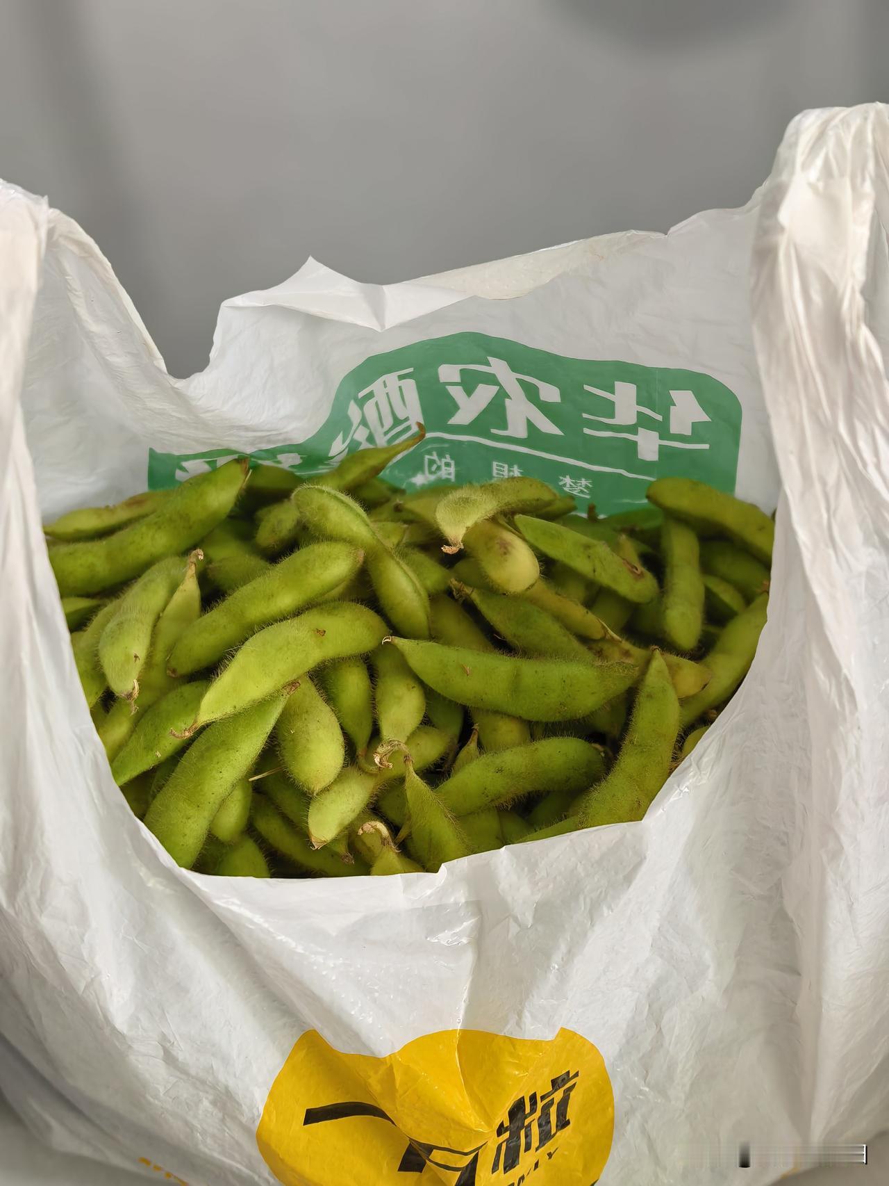 网上买了5斤毛豆，两块多一斤，到了，真好。
 广州菜市场毛豆少还贵，尽是茄子瓠子