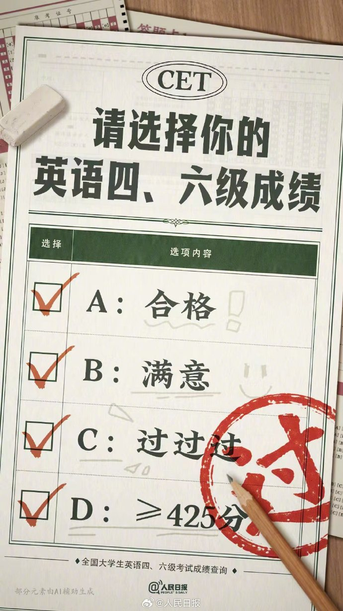 【晒晒你的#四六级成绩#】上半年#四六级考得咋样#？不管结果如何，都不要放弃努力