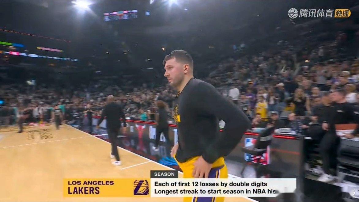 ESPN：赛季的前12场失利湖人全部输至少10分，NBA历史首次湖人vs马刺