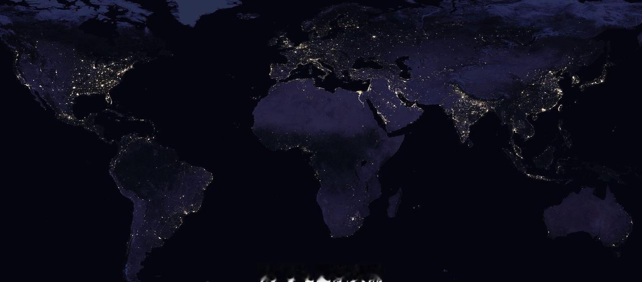 美国国家航空航天局 (NASA) 拍摄的夜晚世界