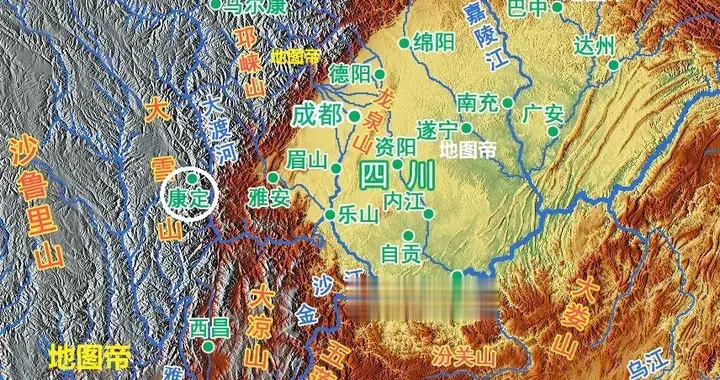 大渡桥横铁索寒， 康定和泸定在哪儿？