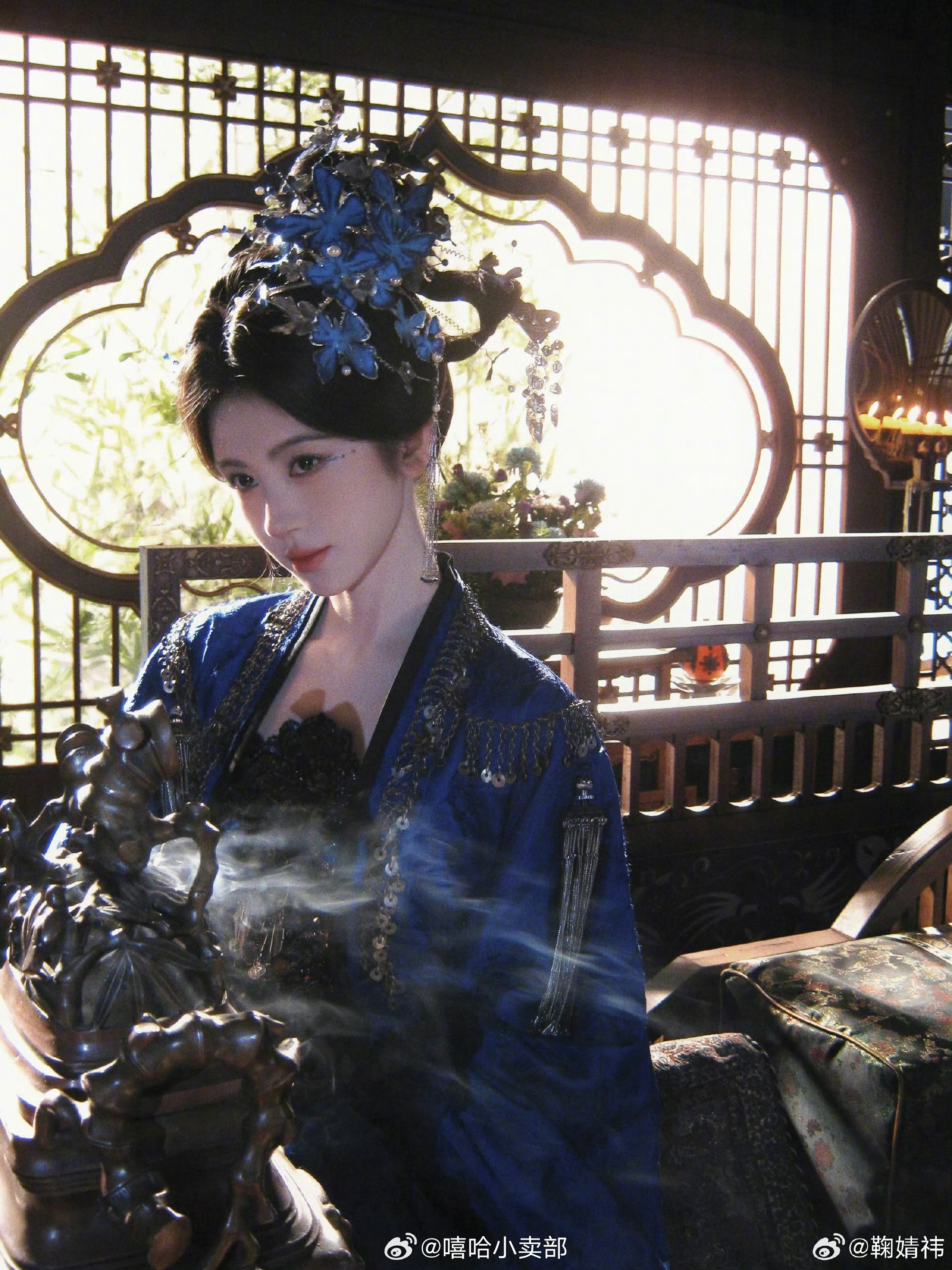 鞠婧祎 鞠婧祎发了蓝衣苏绿夏 好美的蓝蝴蝶🦋 
