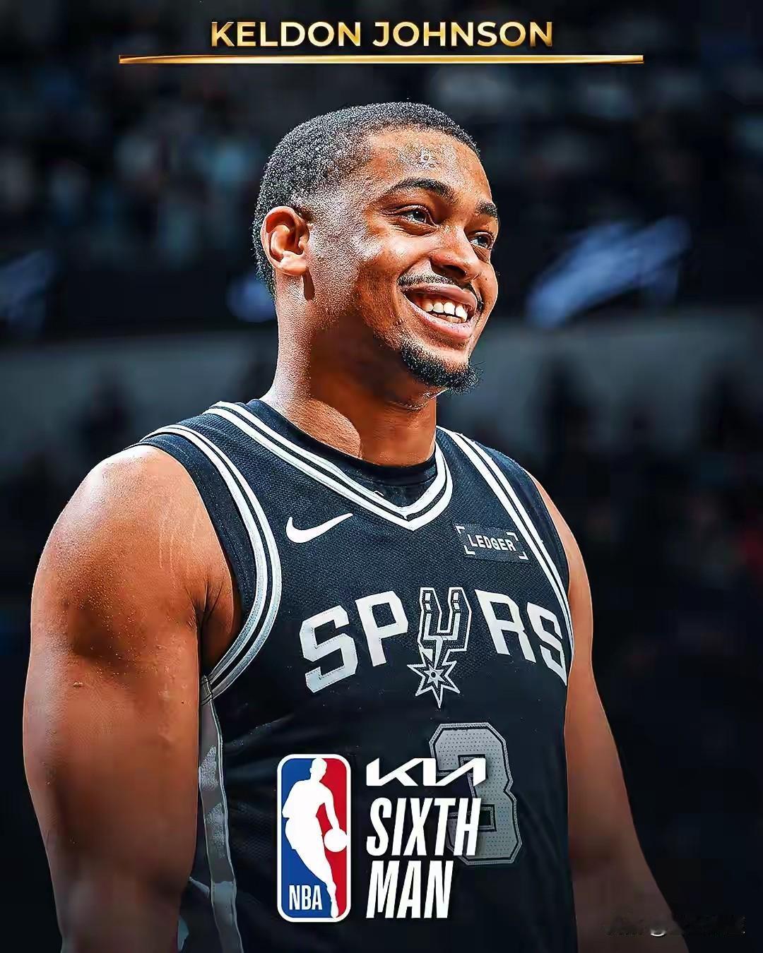 恭喜凯尔登·约翰逊（Keldon Johnson）已经当选本赛季的NBA年度最佳