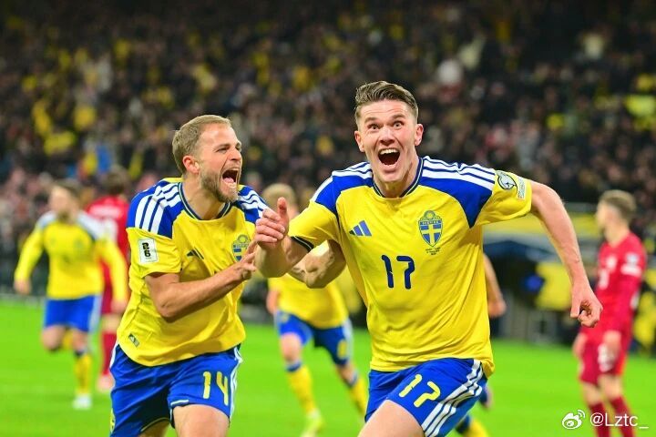 瑞典晋级美加墨，约克雷斯、伊萨克有望首次参加世界杯▼世界杯足球 世预赛欧洲区附加