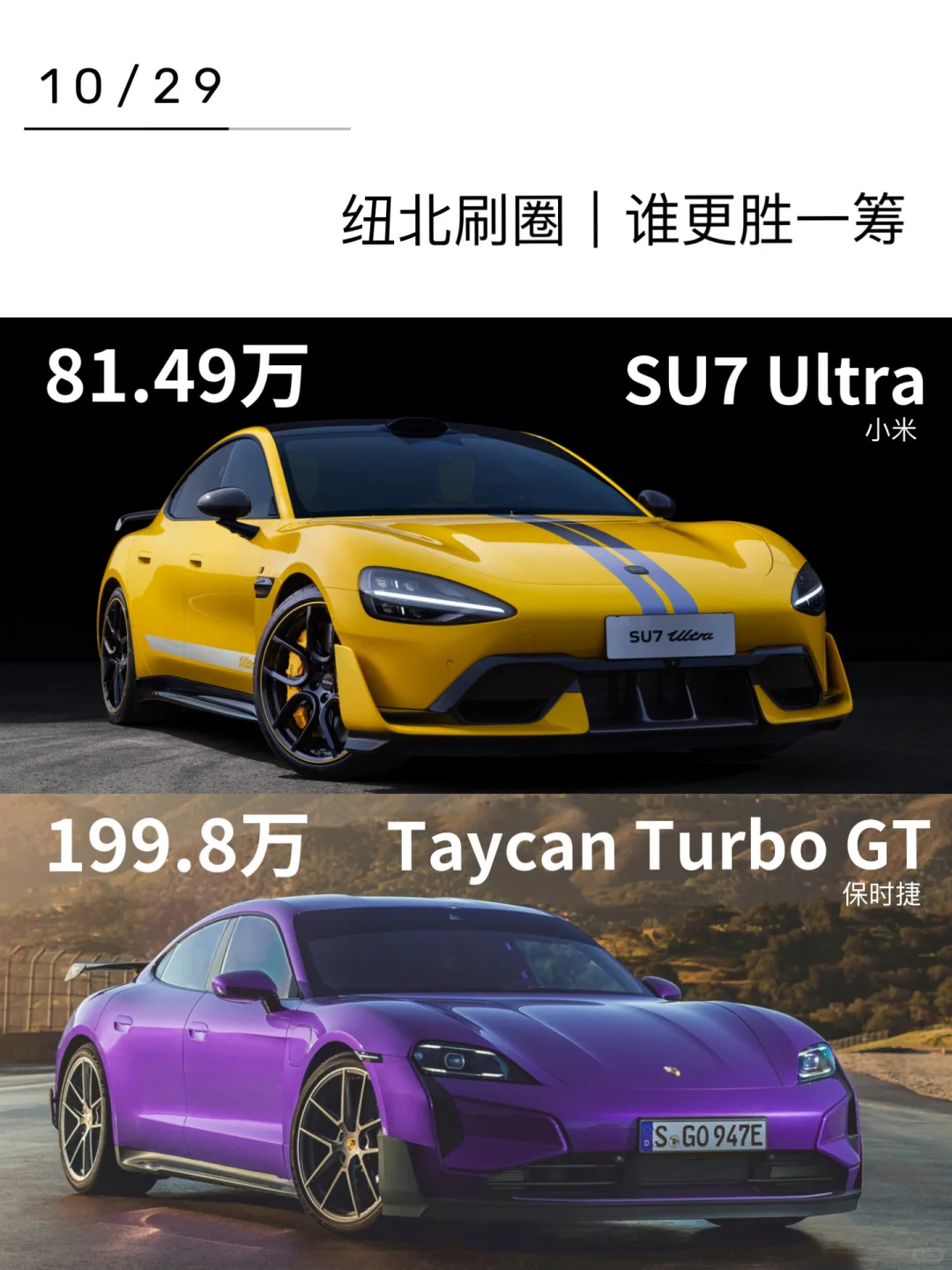 SU7 Ultra和Taycan Turbo GT，谁更剩一筹