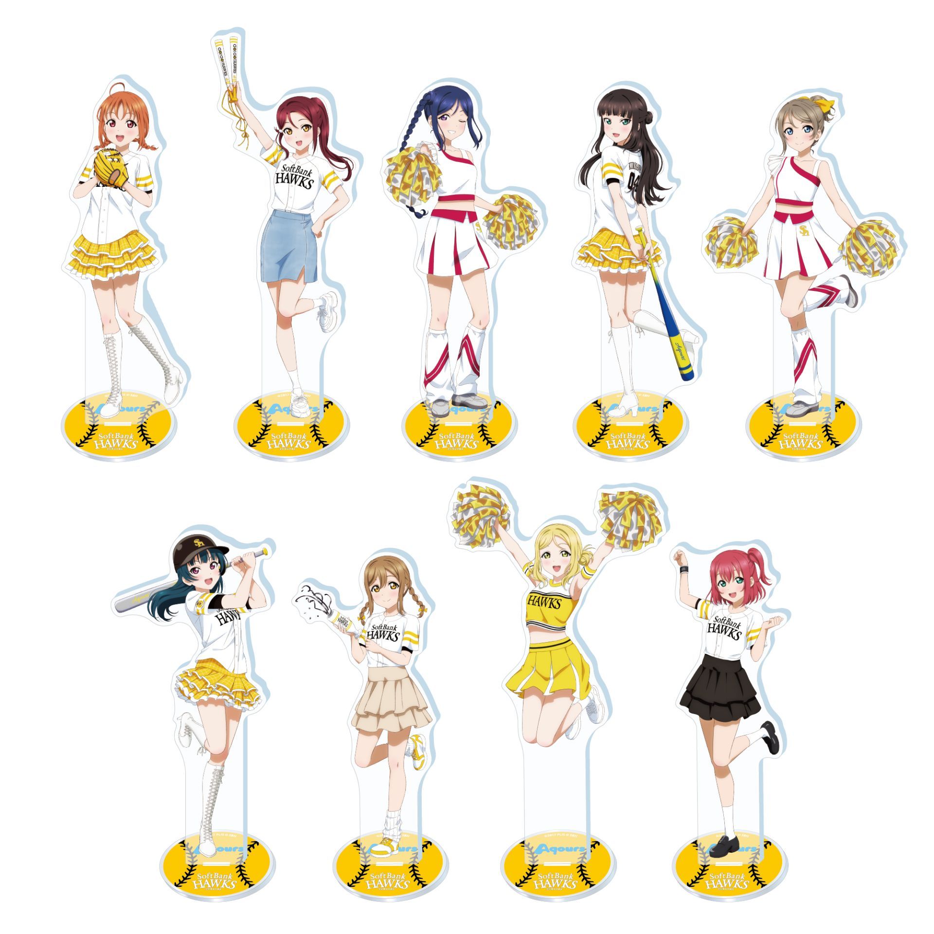 棒球联动全身图Aqours 两个体育生去当啦啦队这一块 