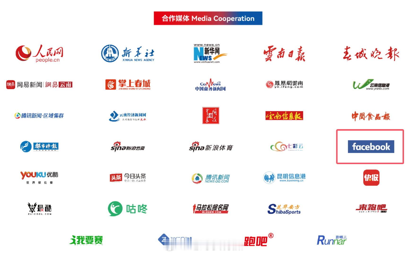 昨天我说2024上合昆明马拉松的合作媒体里有facebook很奇怪。有网友提示因