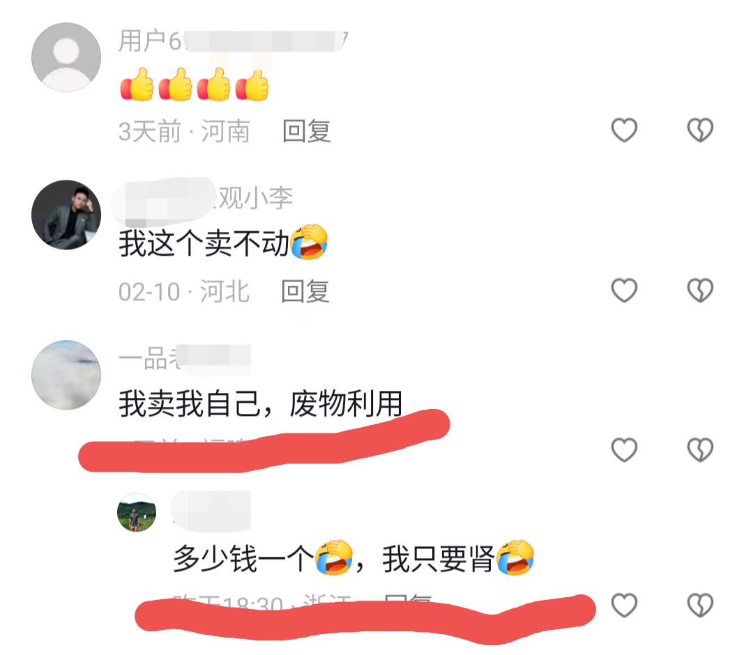 一博主在讲废物回收转卖生意，底下一网友评论“我卖我自己，废物利用”，接下来一网友