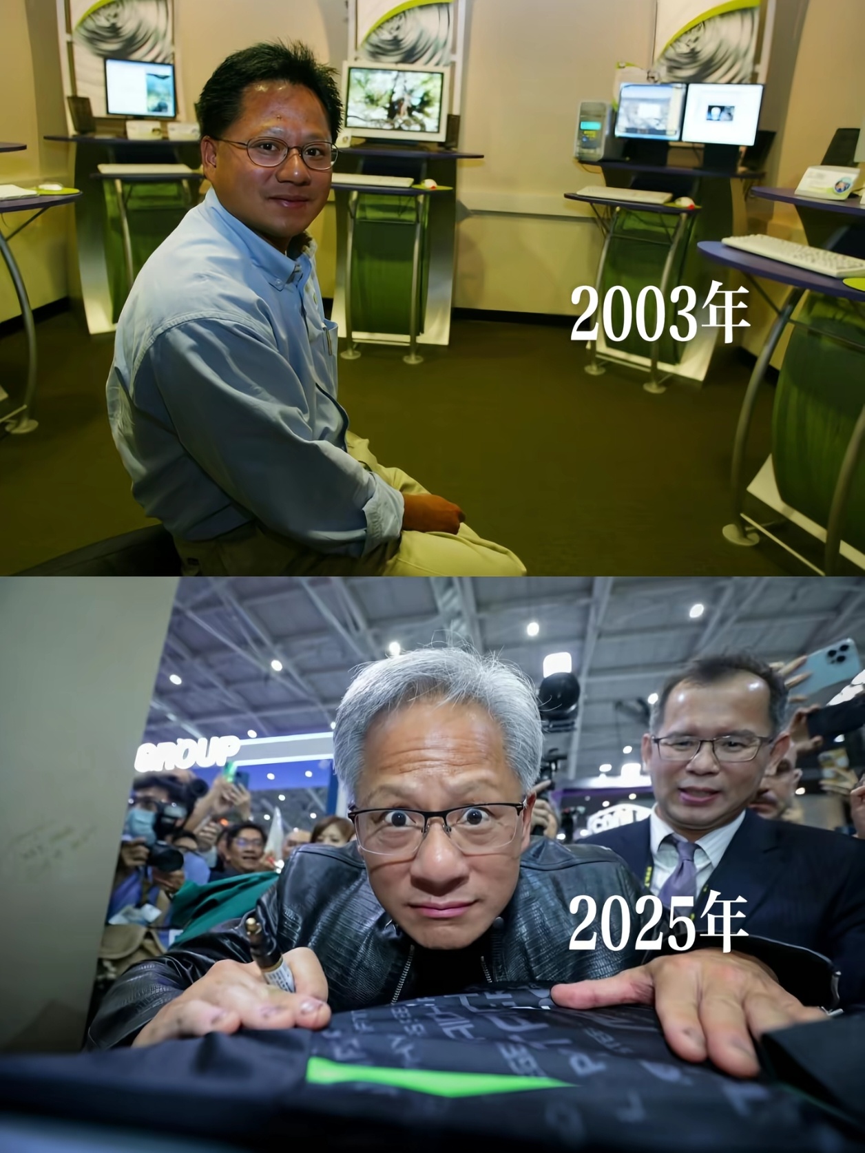 黄仁勋在英伟达台北总部调侃居家办公哈哈哈哈最近刷到不少黄仁勋在台湾的视频，感觉他