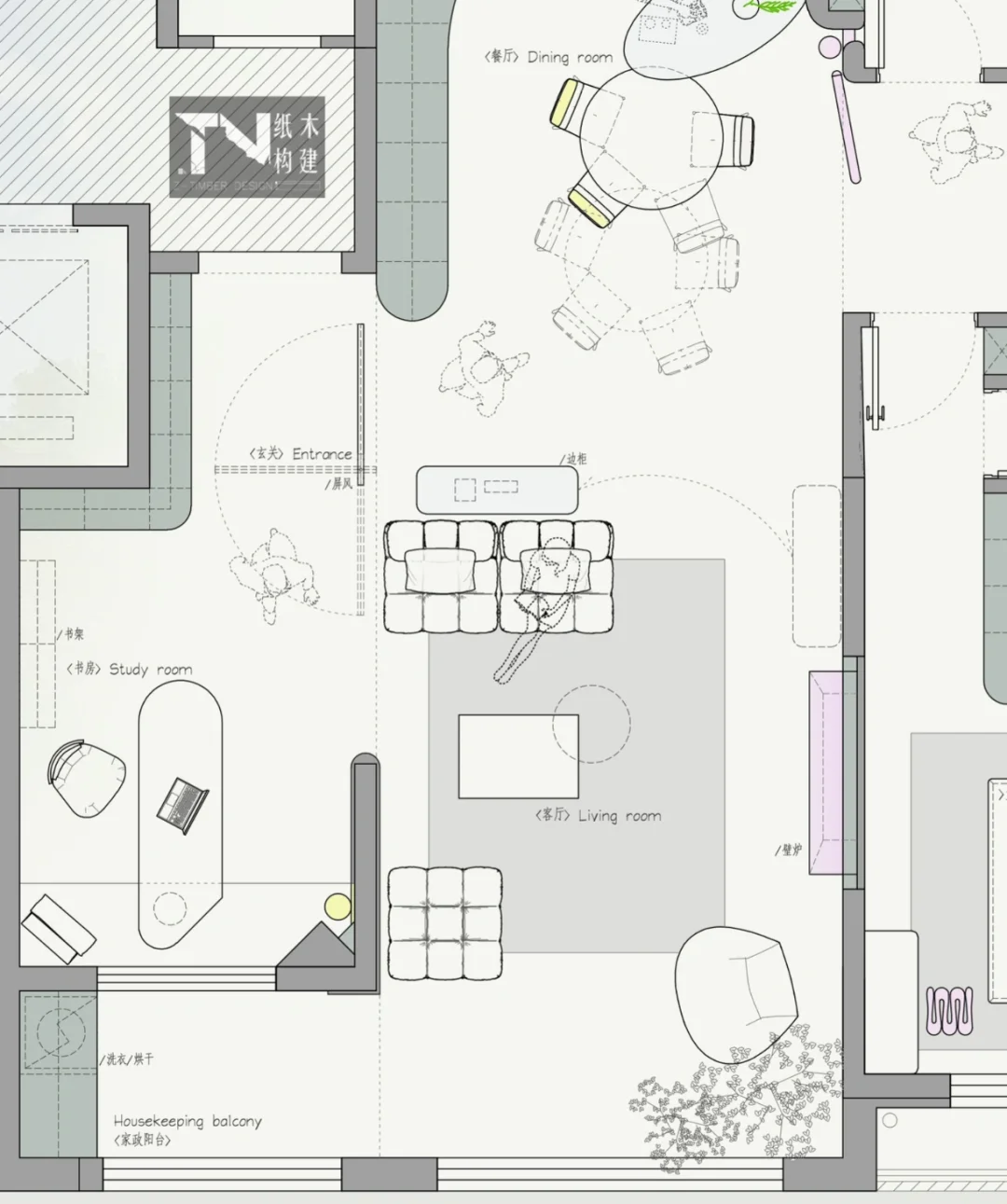 **灵动四叶草，悦享大横厅** 一户四版方